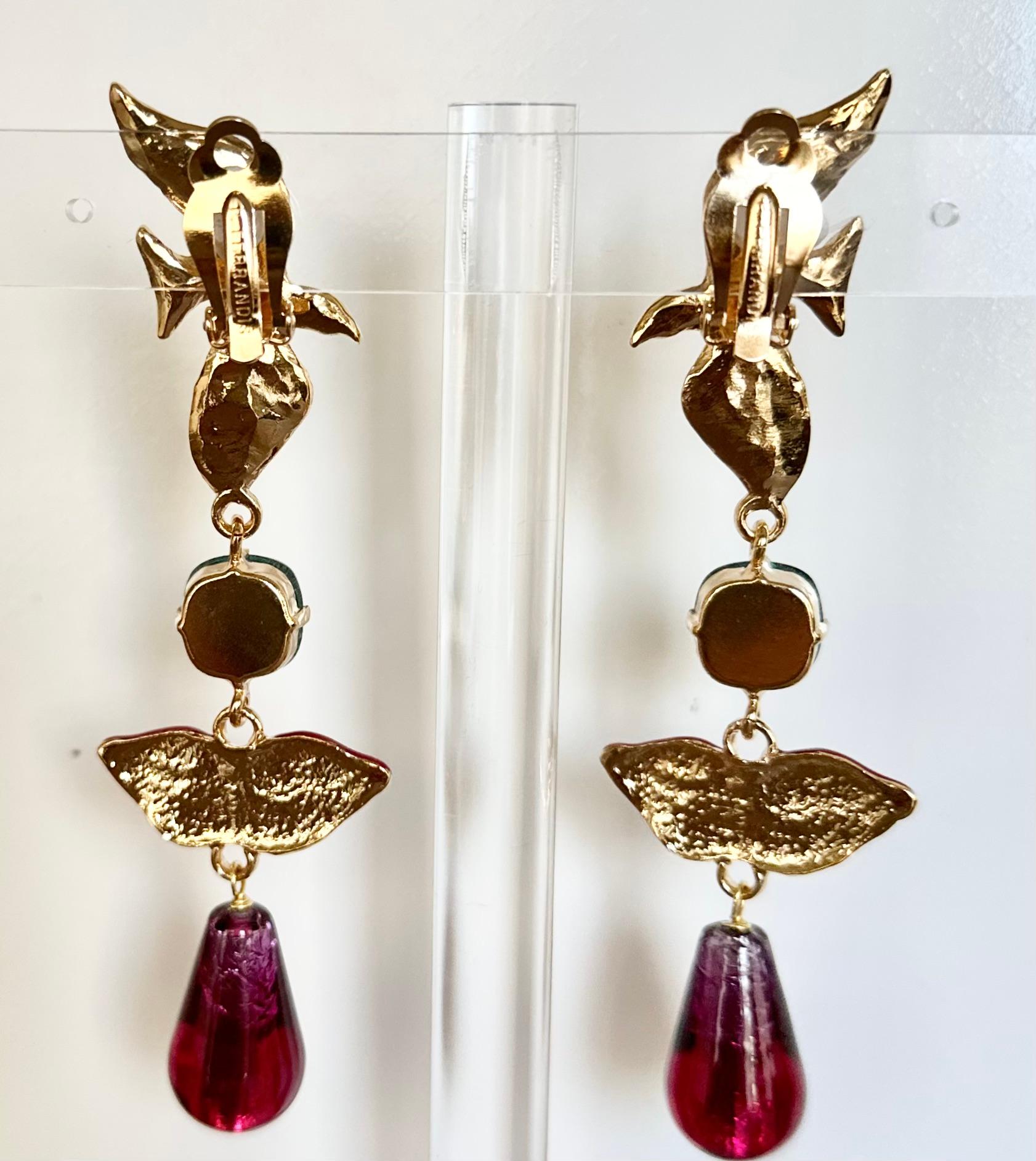 Artist Philippe Ferrandis Dali Drop Earrings For Sale