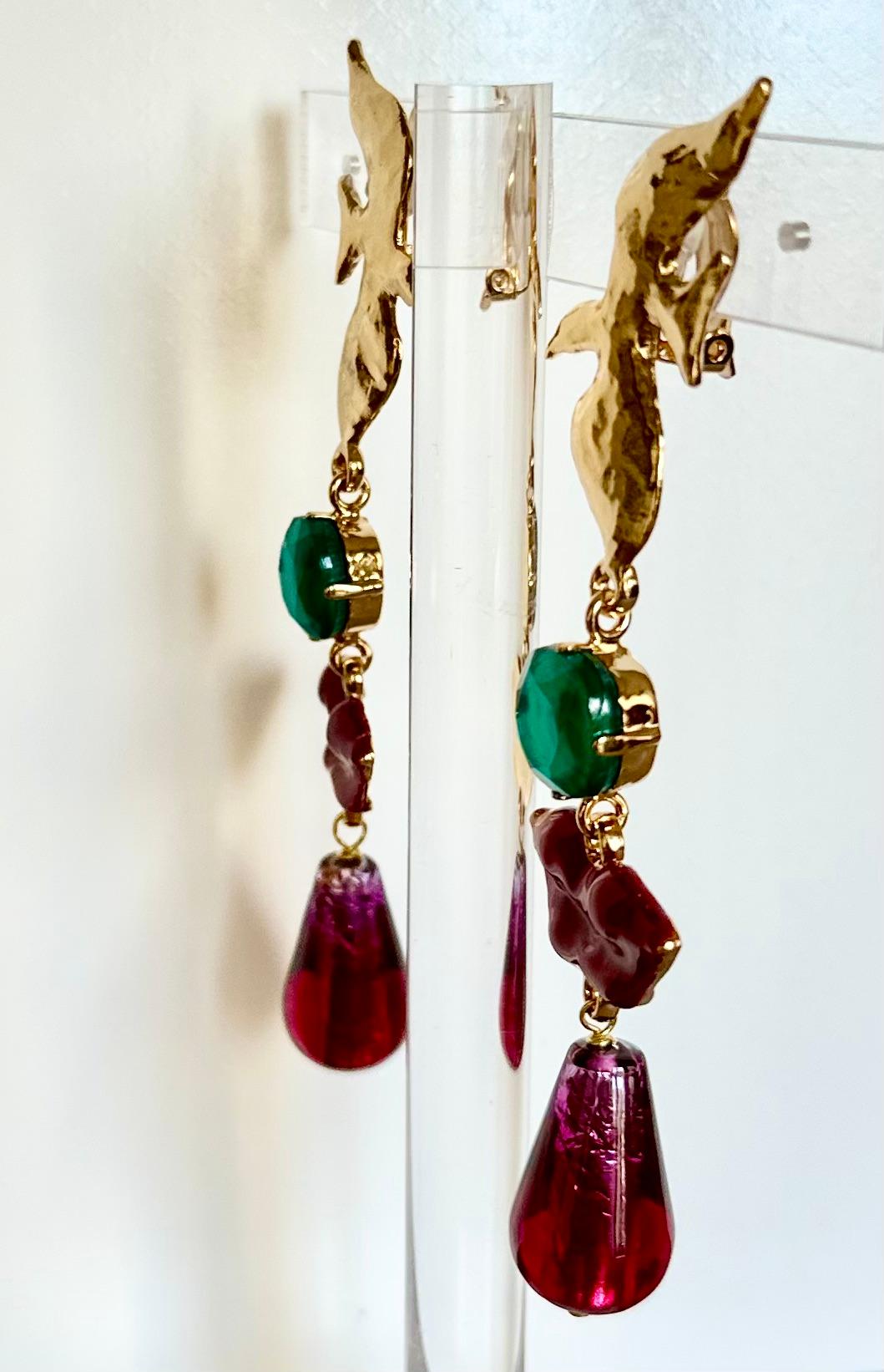 Philippe Ferrandis Dali Drop Earrings In New Condition For Sale In Virginia Beach, VA