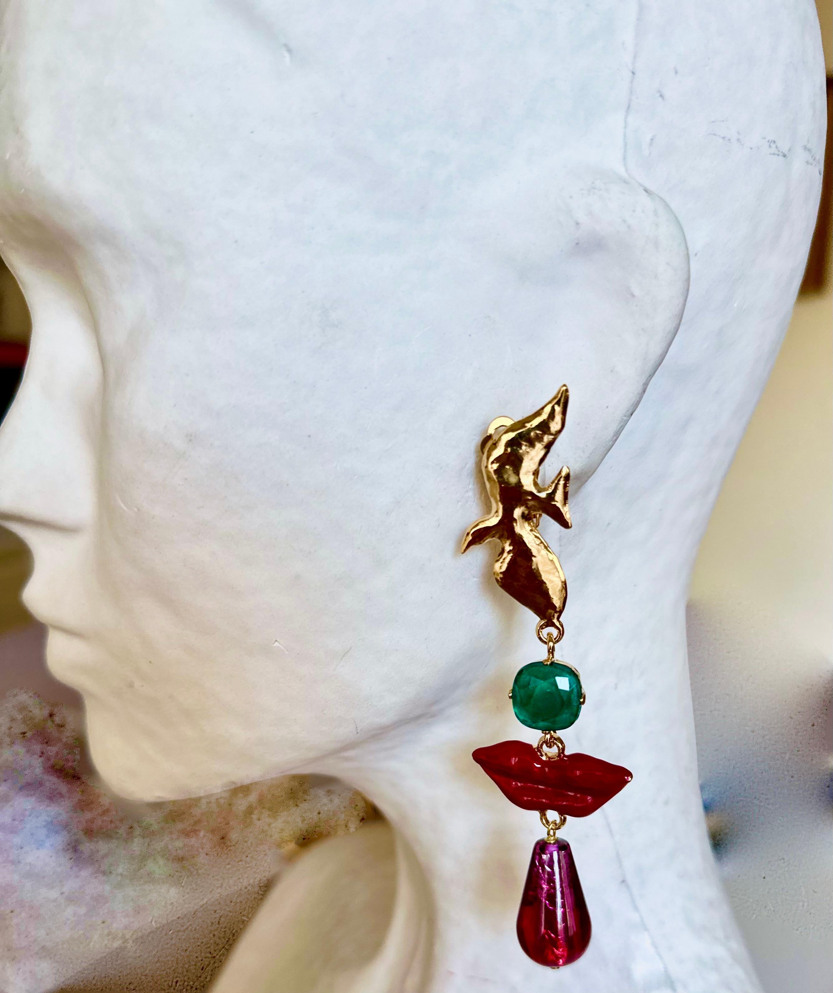 Women's or Men's Philippe Ferrandis Dali Drop Earrings For Sale