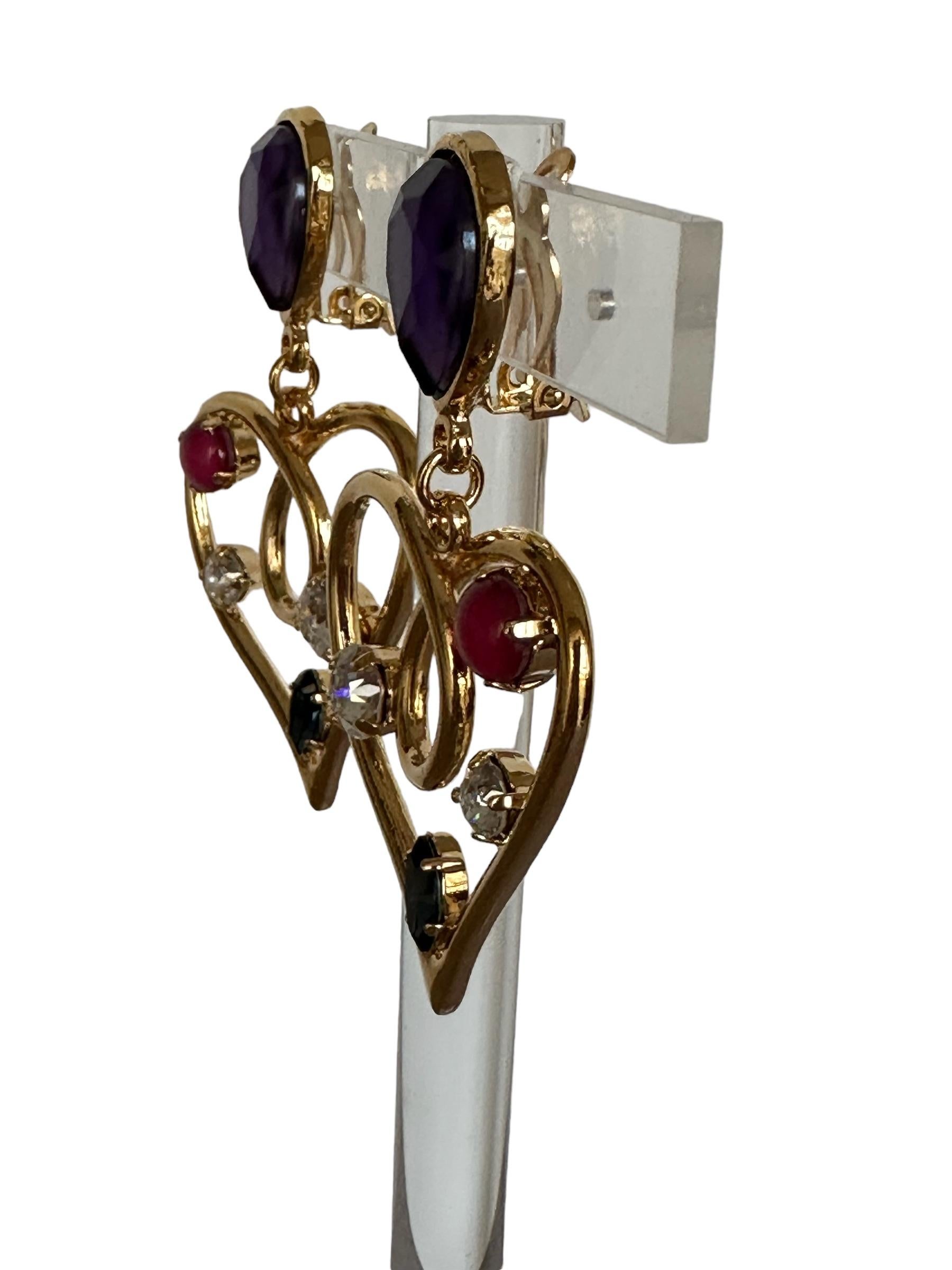 Artist Philippe Ferrandis Dali Heart Earrings  For Sale