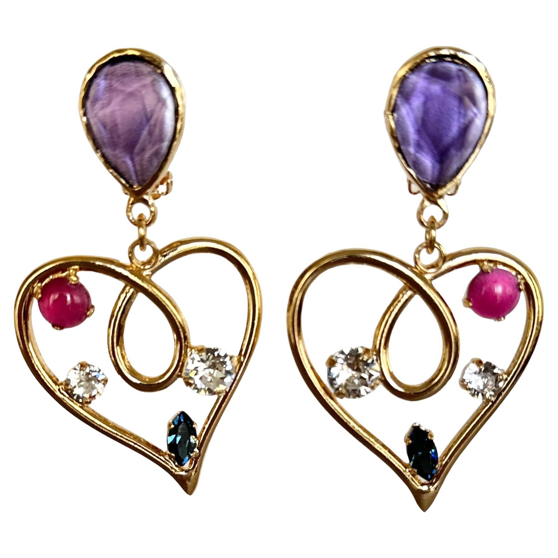 Philippe Ferrandis Dali Heart Earrings  For Sale