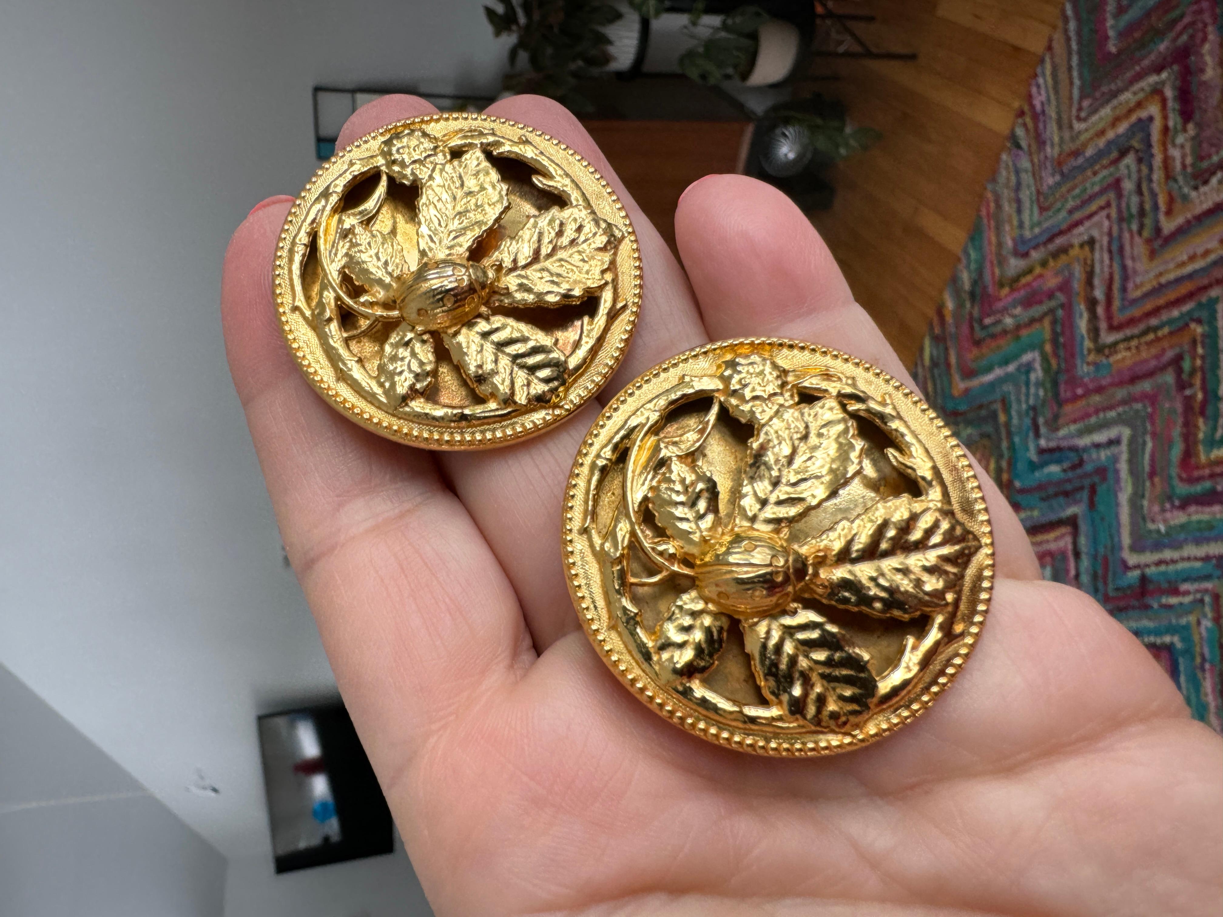 Philippe Ferrandis Pendientes de botones florales Años 90 en venta 4