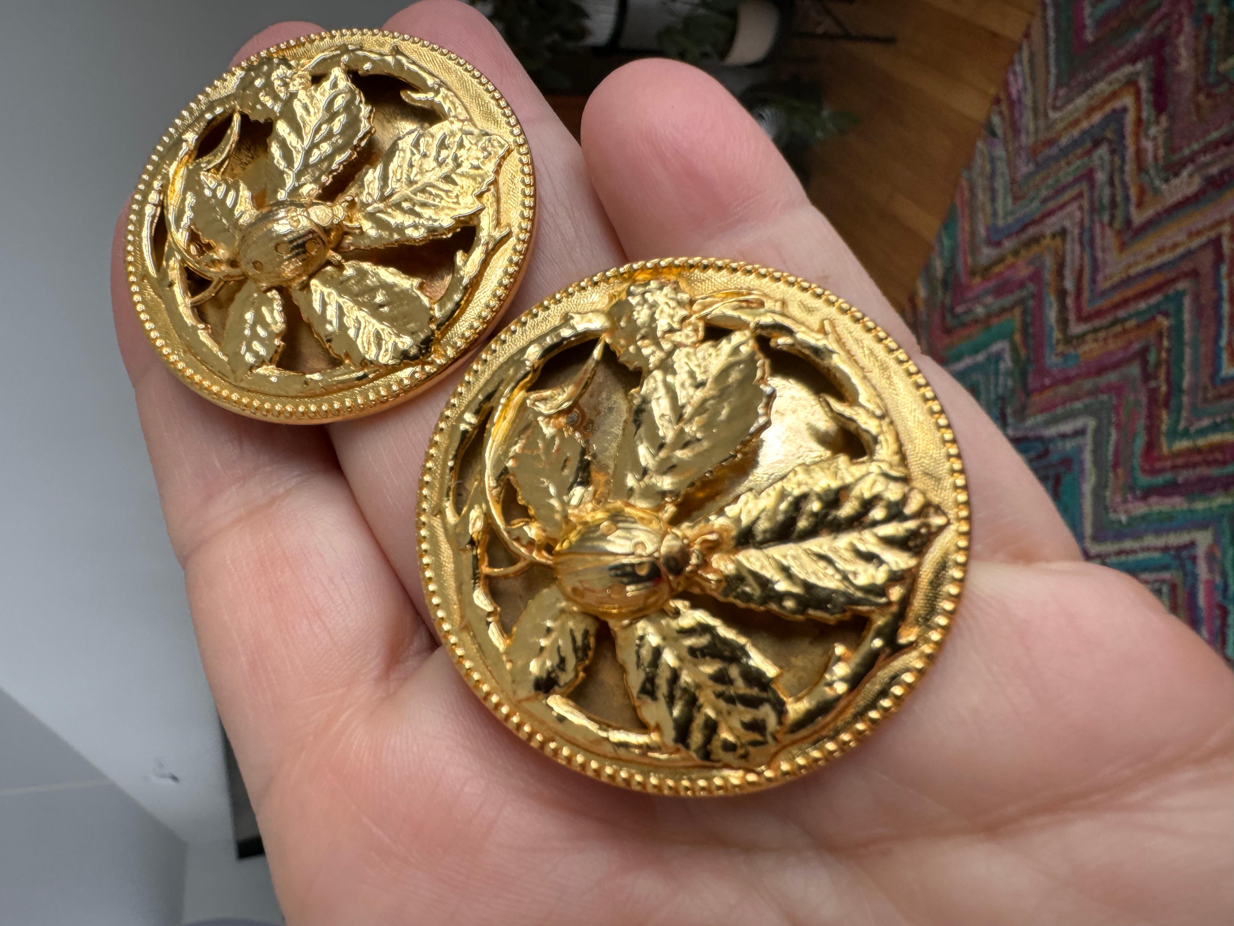 Philippe Ferrandis Pendientes de botones florales Años 90 en venta 5