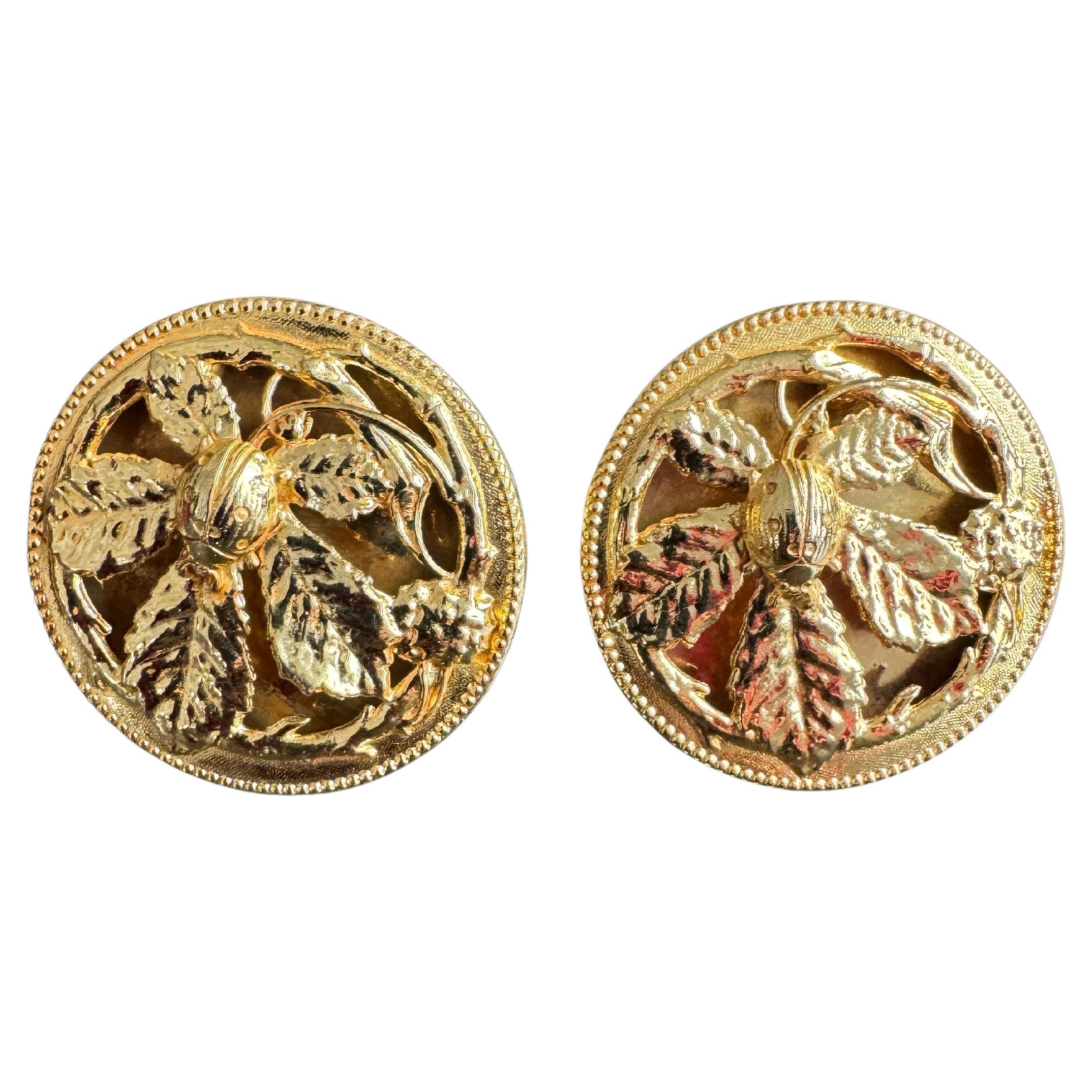 Philippe ferrandis Ohrringe mit geblümtem Knopfleiste 1990er