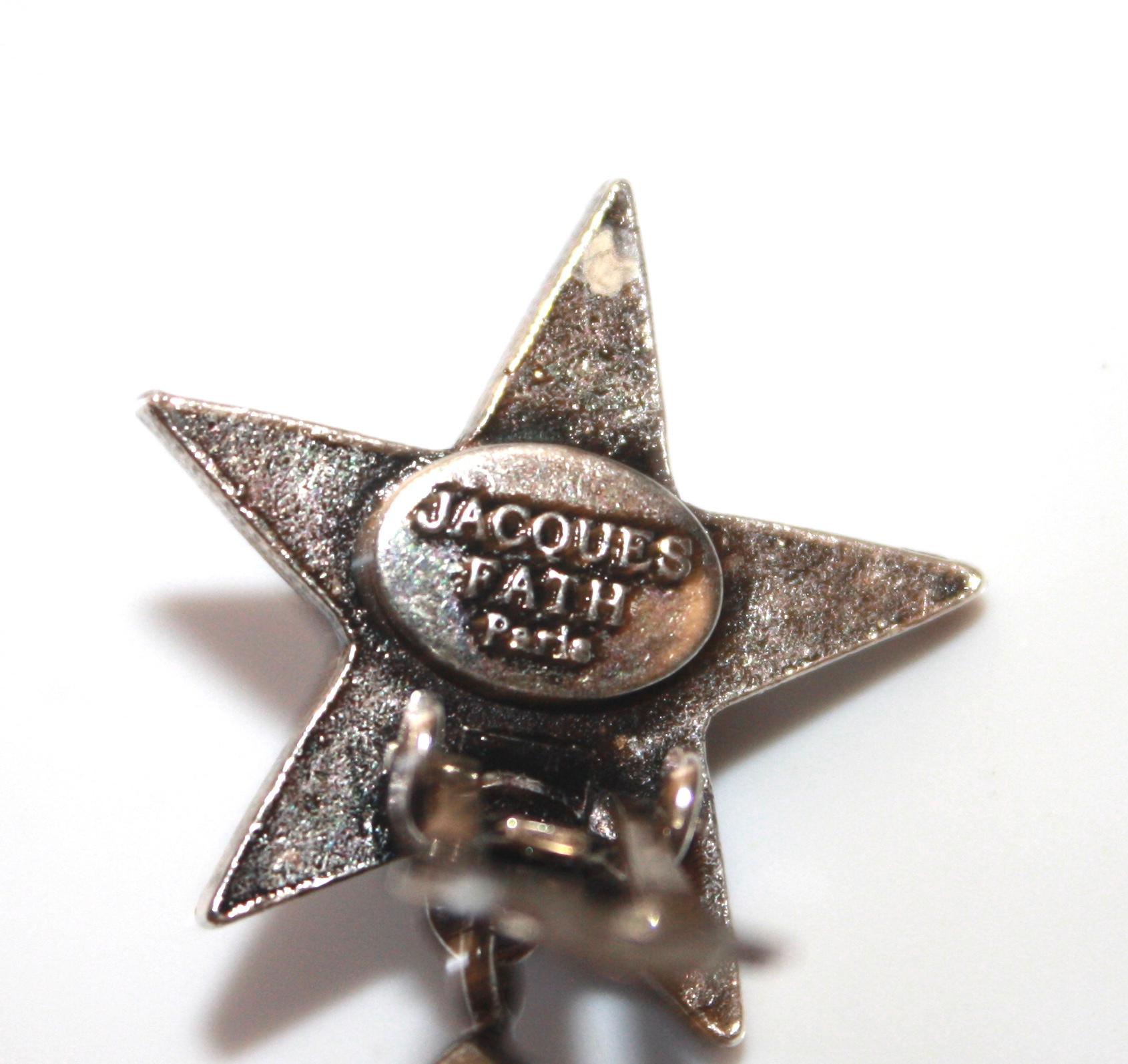 Philippe Ferrandis for Jacques Fath Star Clip Earrings In New Condition In Virginia Beach, VA