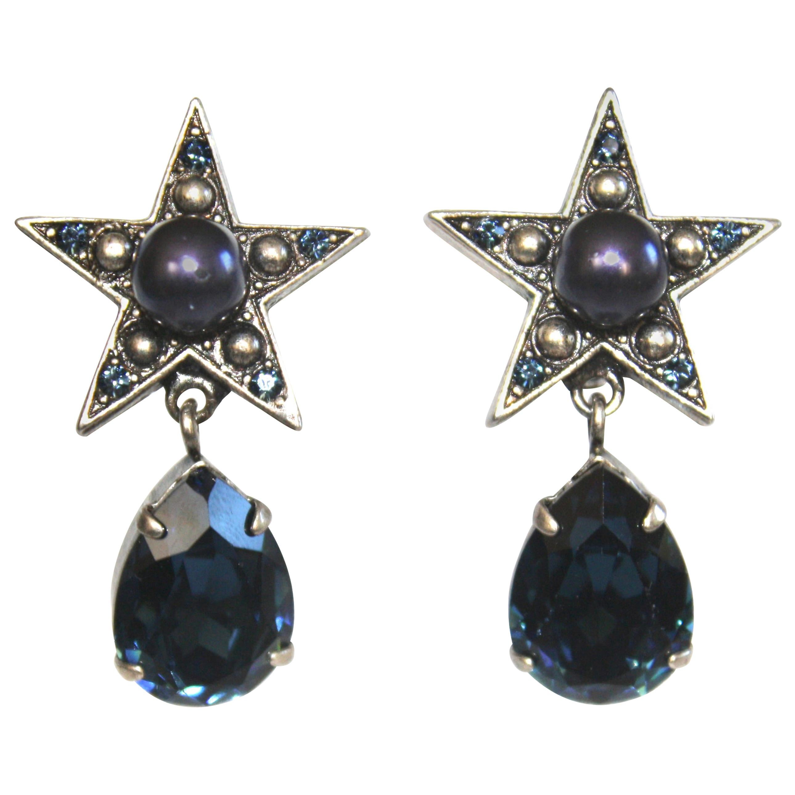 Philippe Ferrandis for Jacques Fath Star Clip Earrings
