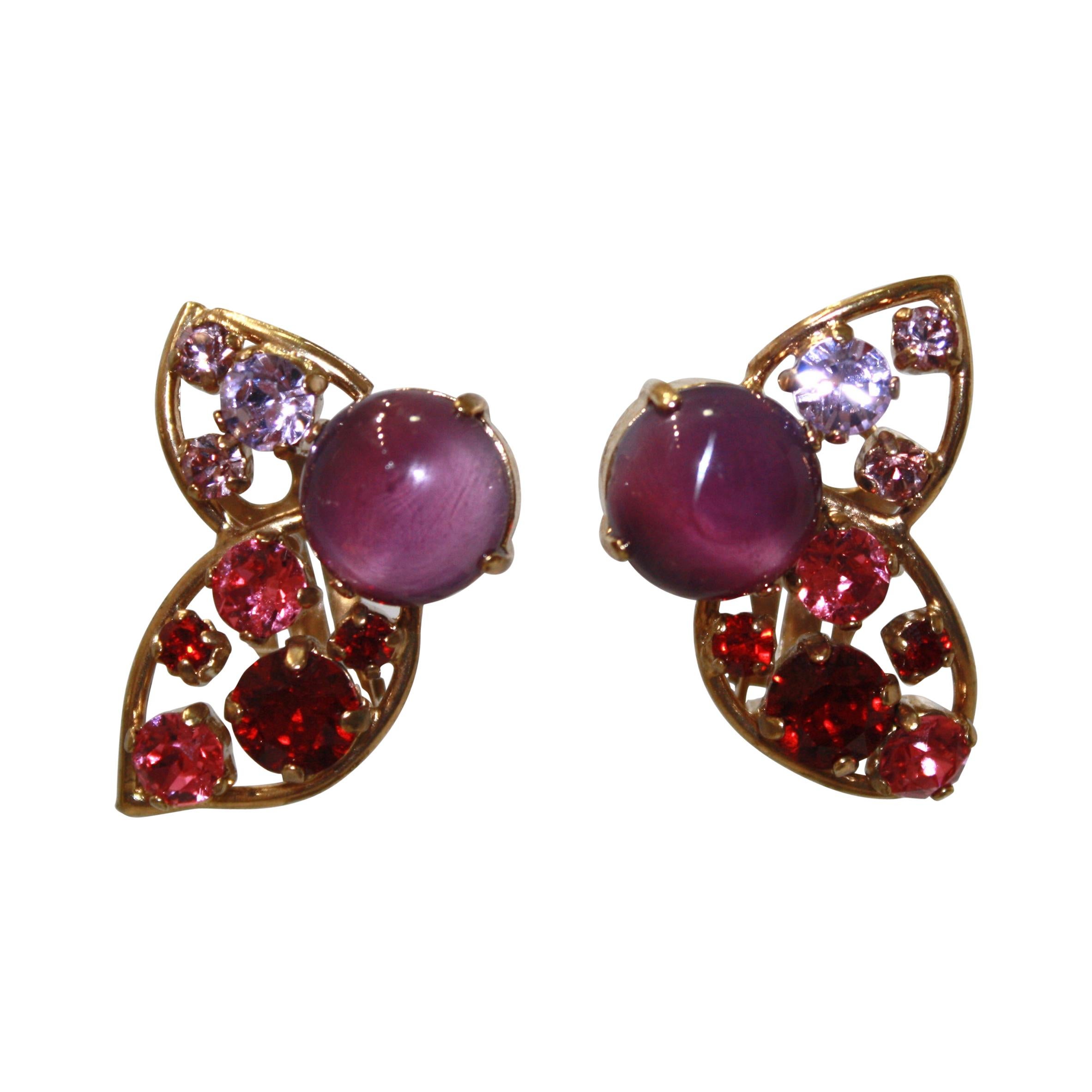 Philippe Ferrandis Half Butterfly Clip Earrings