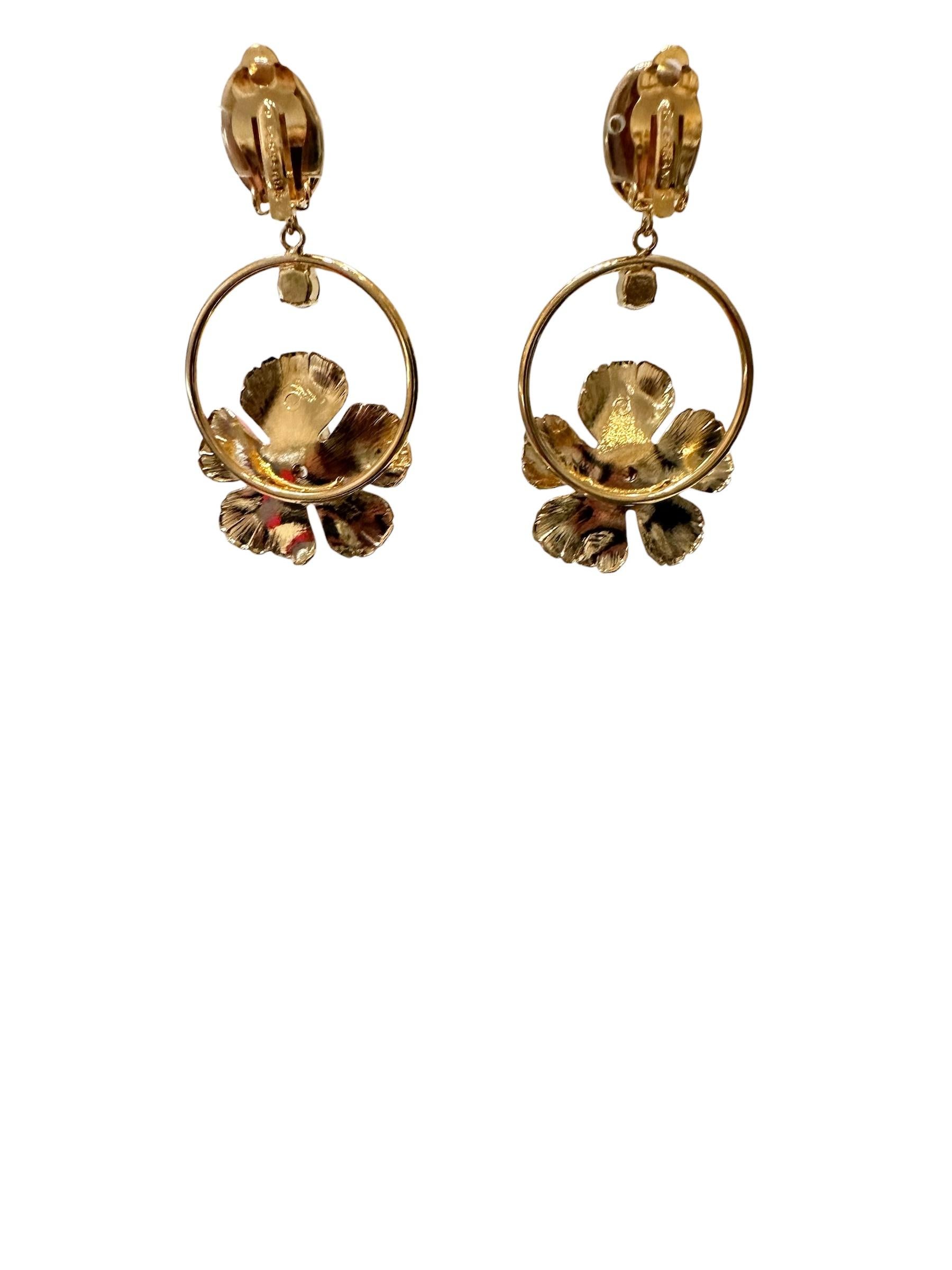 Artist Philippe Ferrandis Ischia Clip Earrings in Green For Sale