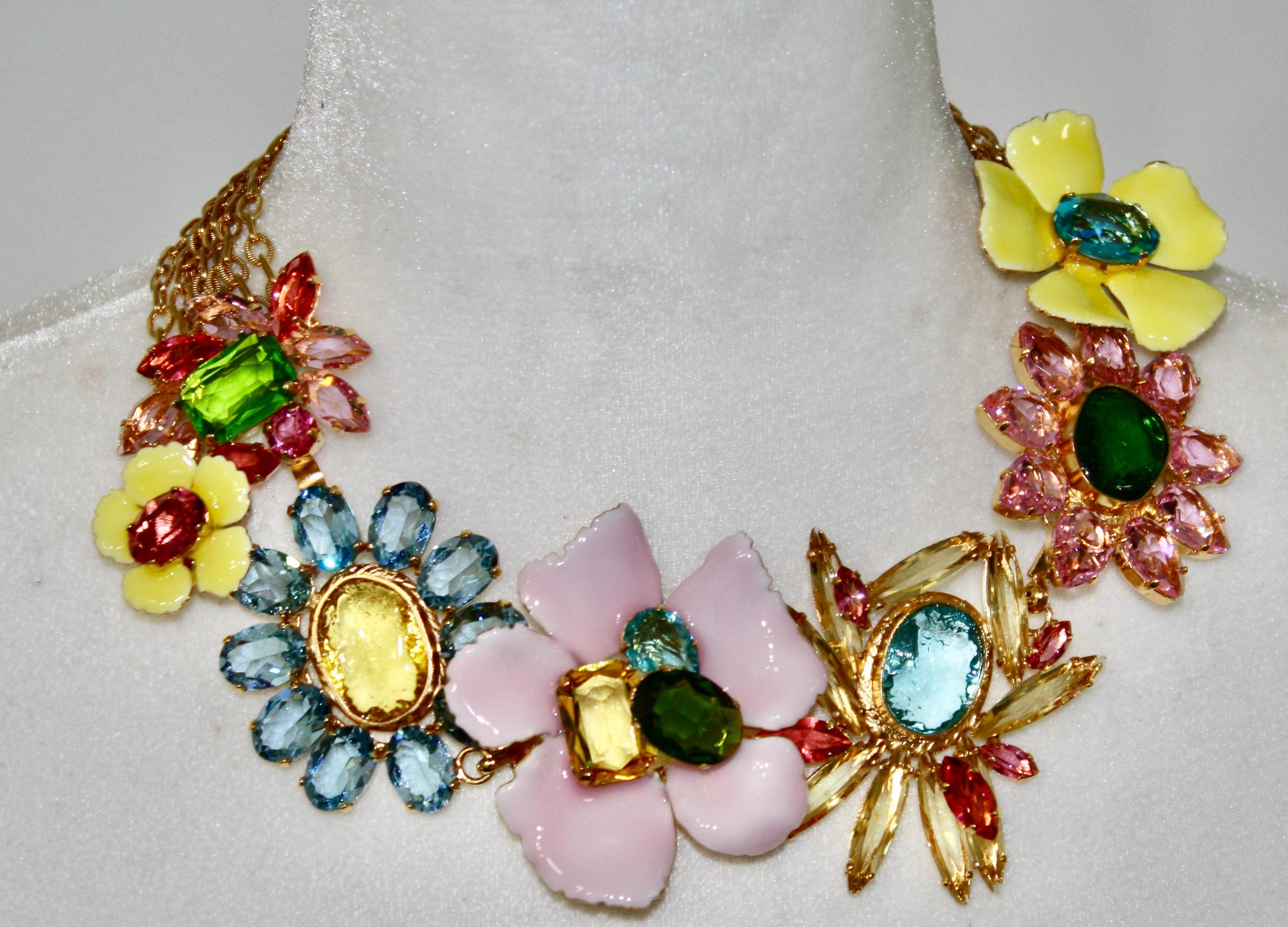 Women's or Men's Philippe Ferrandis Multi Flower Chocker For Sale