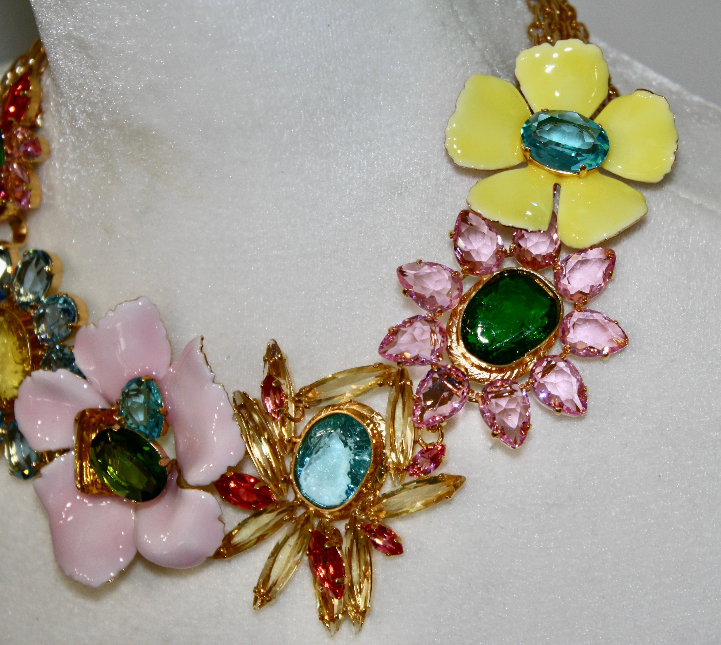 Philippe Ferrandis Multi Flower Chocker For Sale 1