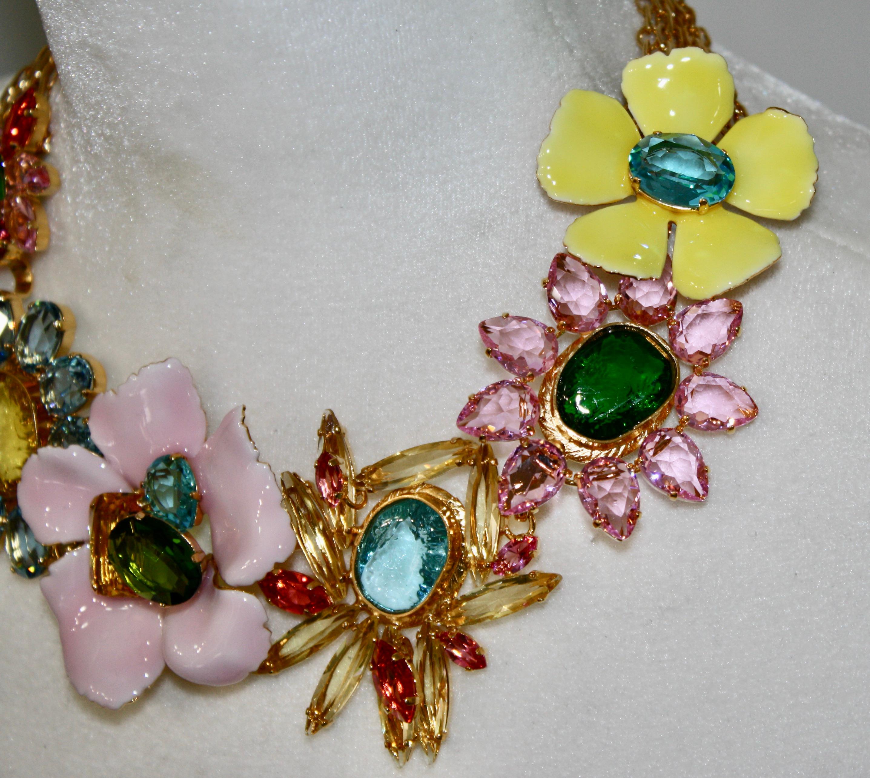 Philippe Ferrandis Multi Flower Chocker  For Sale 1