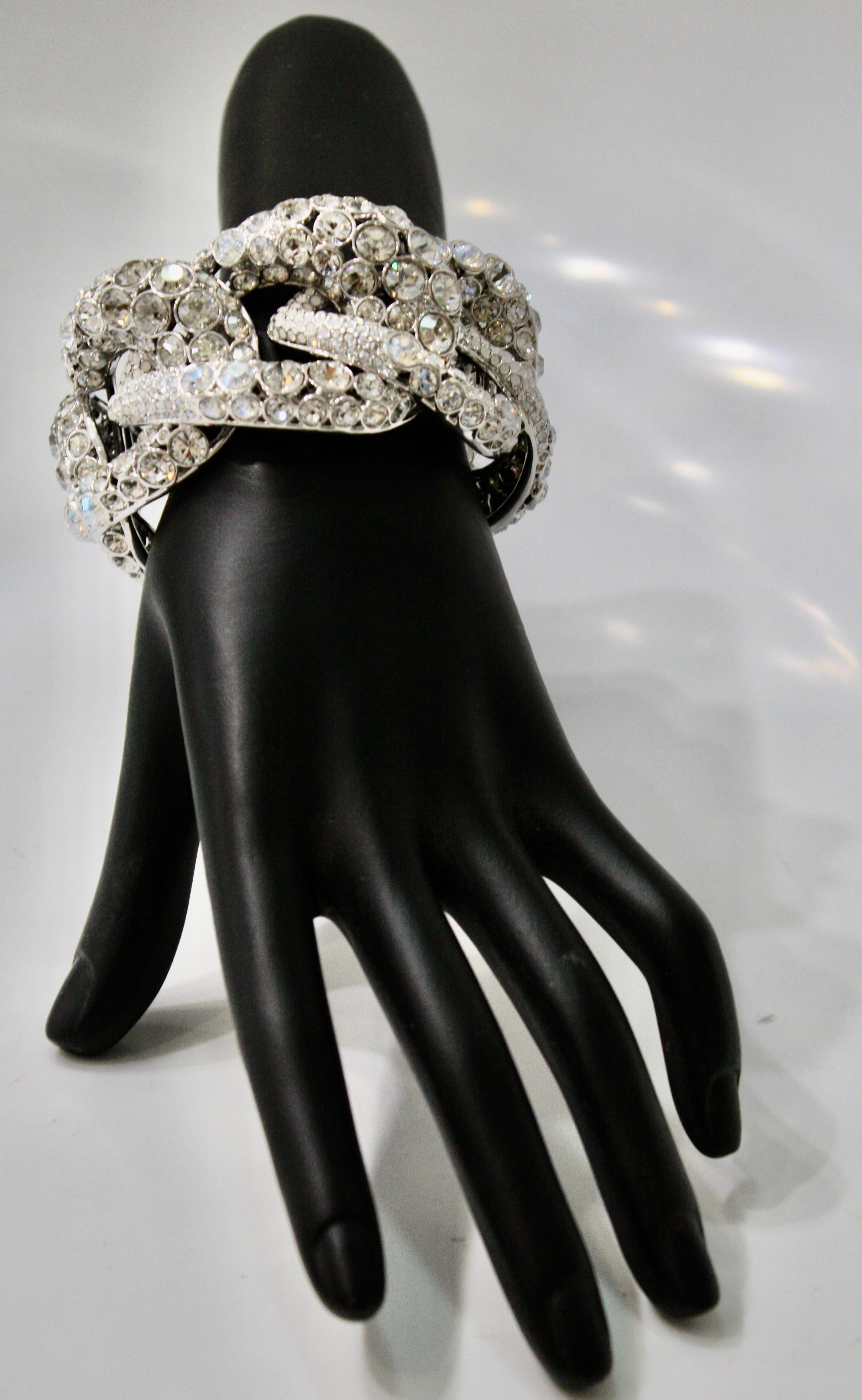 Philippe Ferrandis One of A Kind Swarovski Crystal Cuff In New Condition In Virginia Beach, VA
