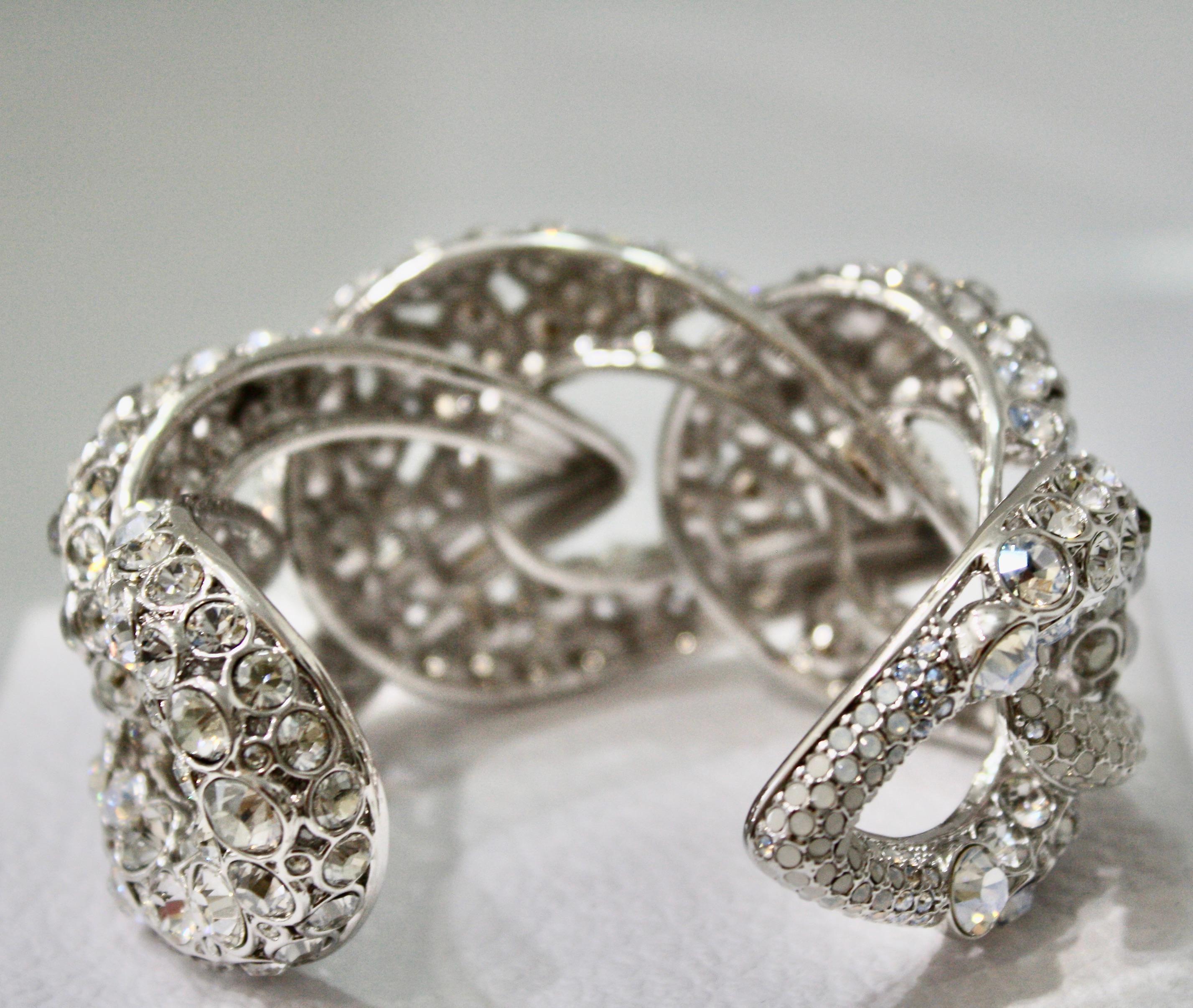 Philippe Ferrandis One of A Kind Swarovski Crystal Cuff 3