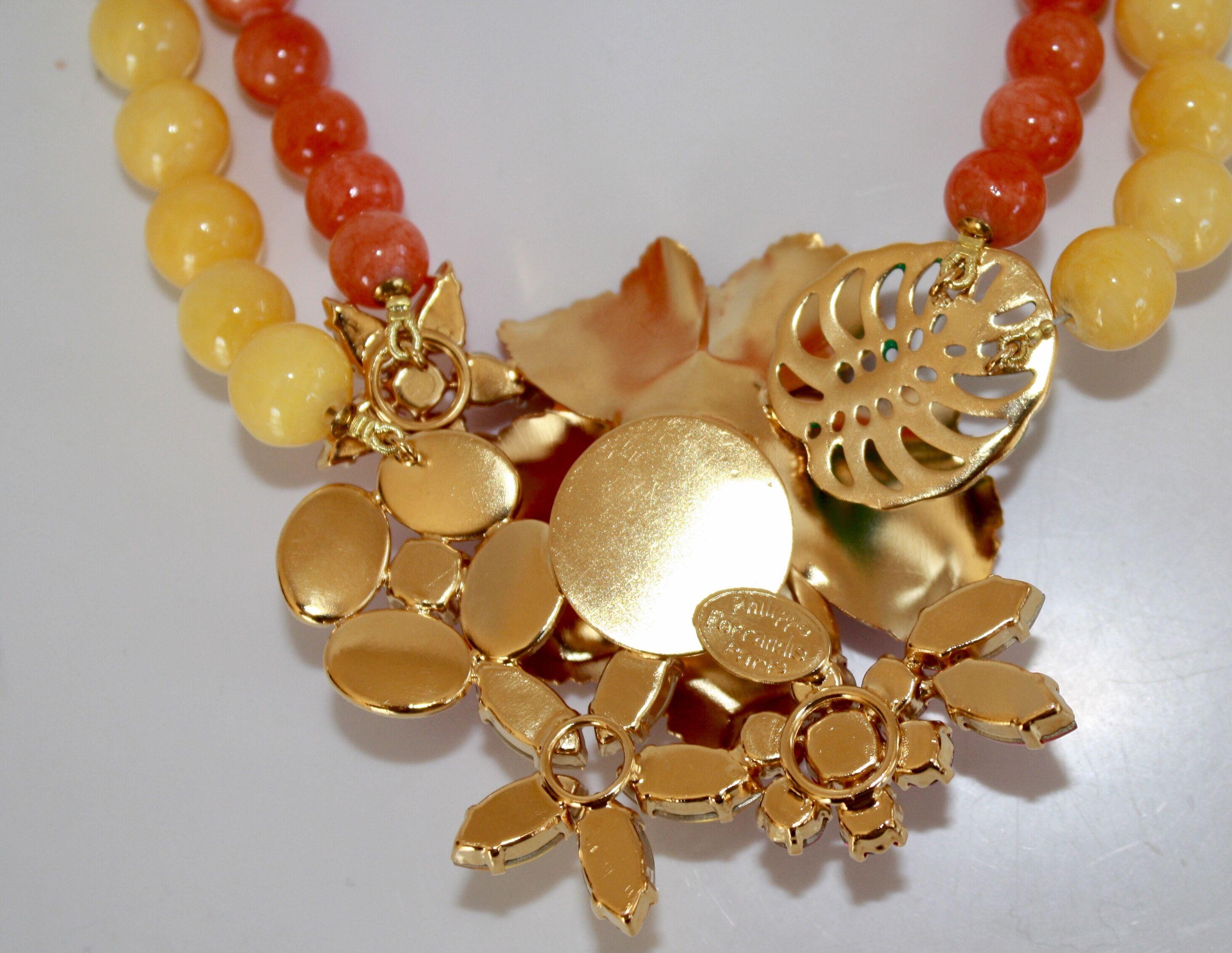 orange flower choker