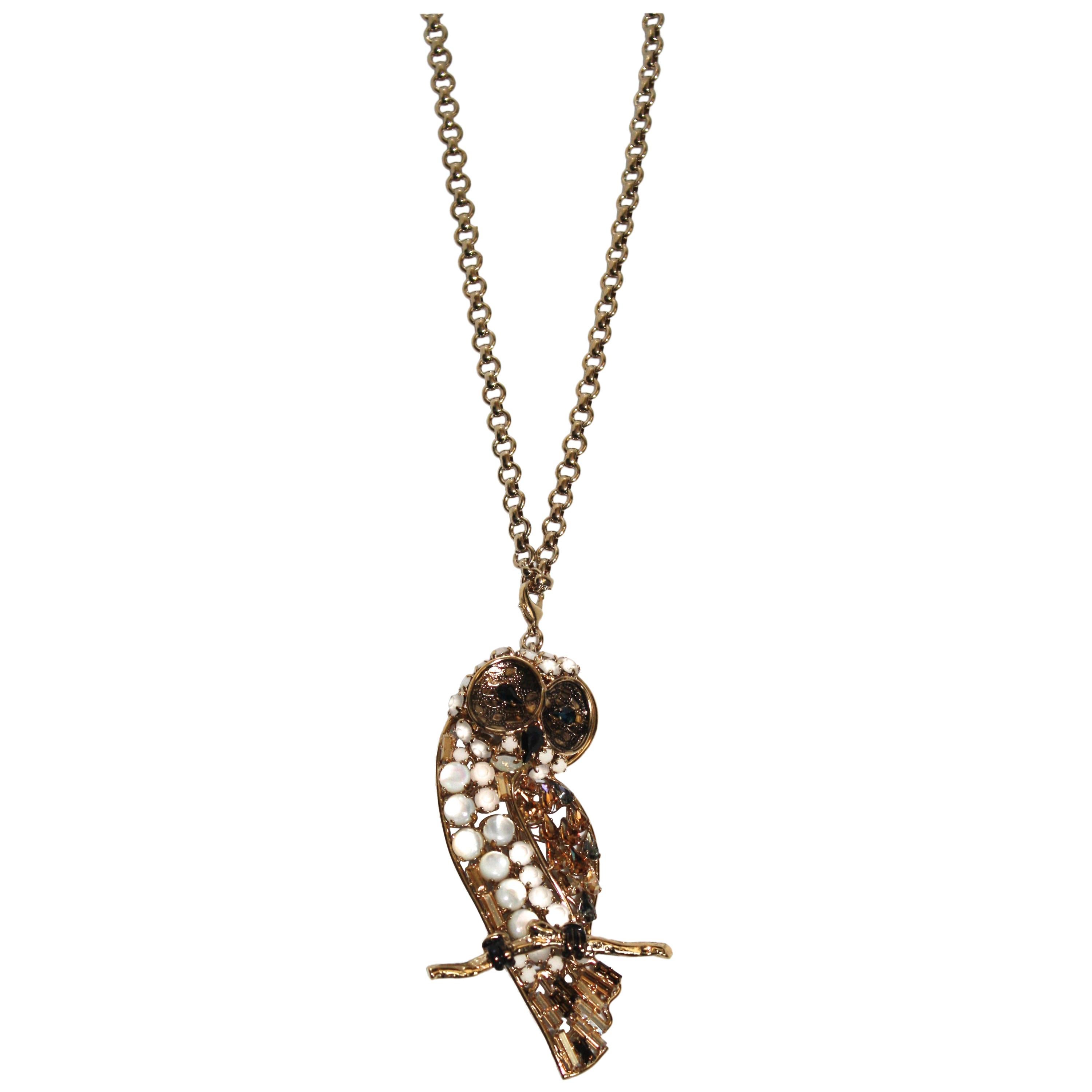 Philippe Ferrandis Owl Pendant on Chain 