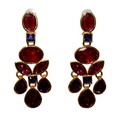 Philippe Ferrandis Red Statement Clip Earrings
