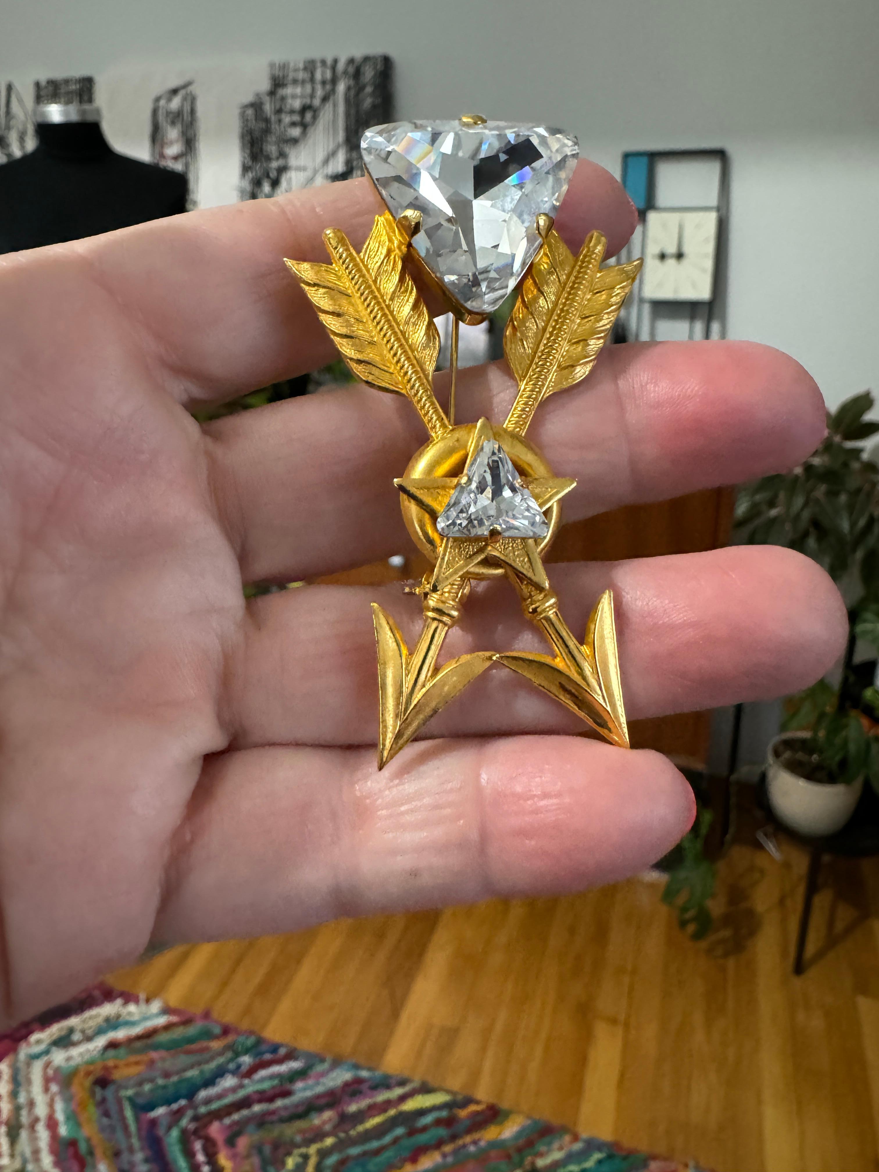 Philippe ferrandis Swarovski Crystal Brooch / Pin  1990s For Sale 2