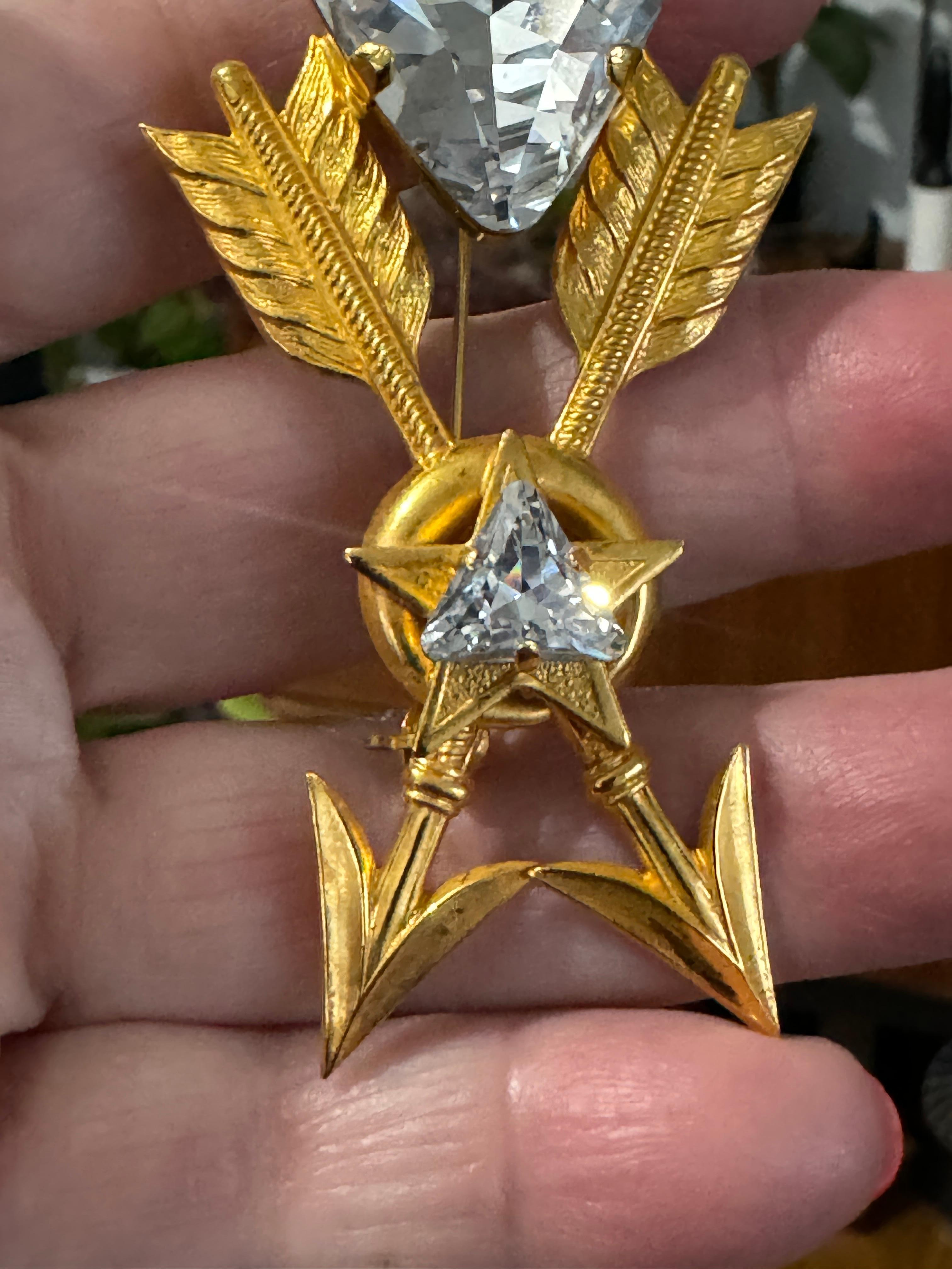 Philippe ferrandis Swarovski Crystal Brooch / Pin  1990s For Sale 3