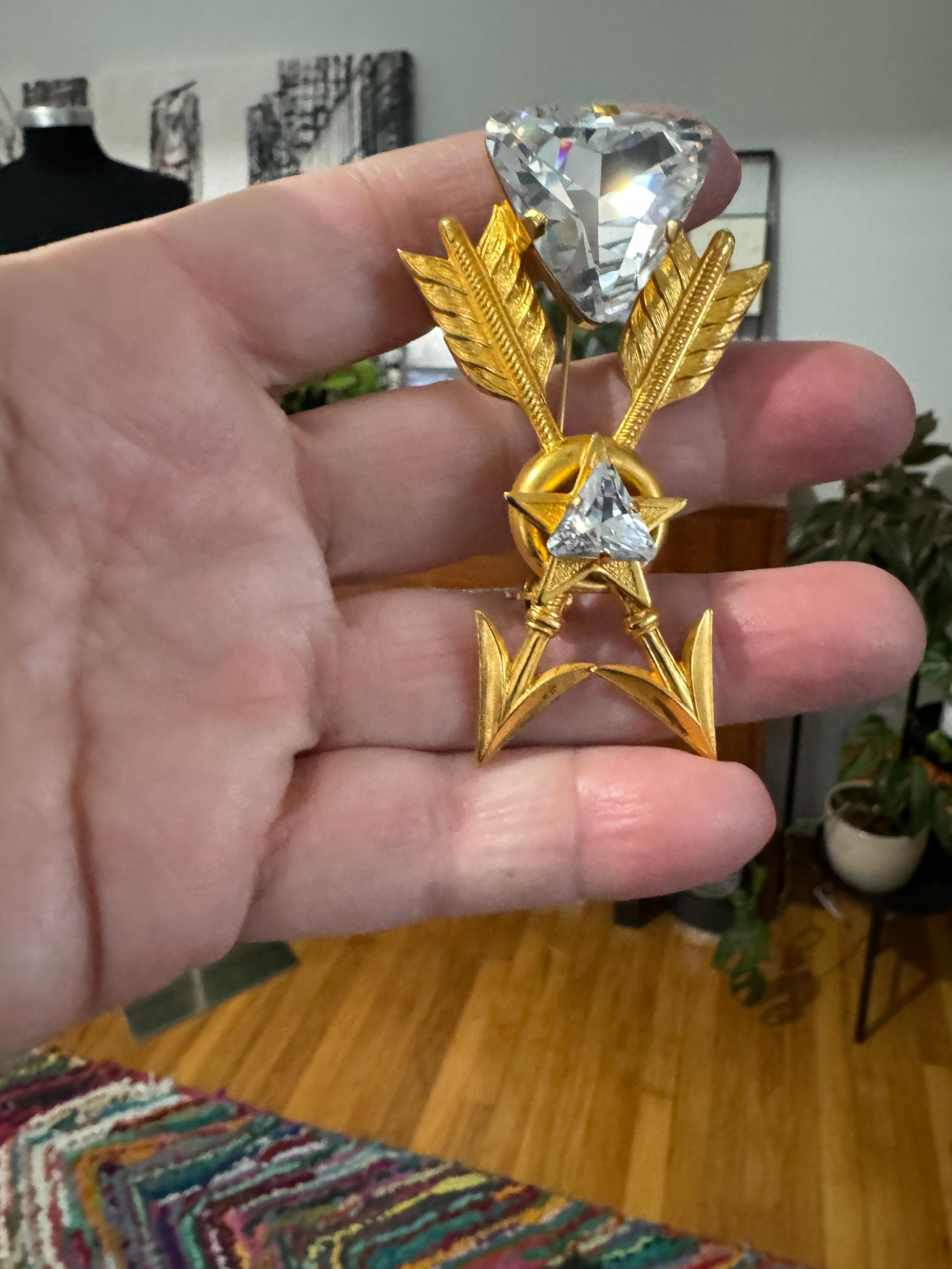 Women's Philippe ferrandis Swarovski Crystal Brooch / Pin  1990s For Sale