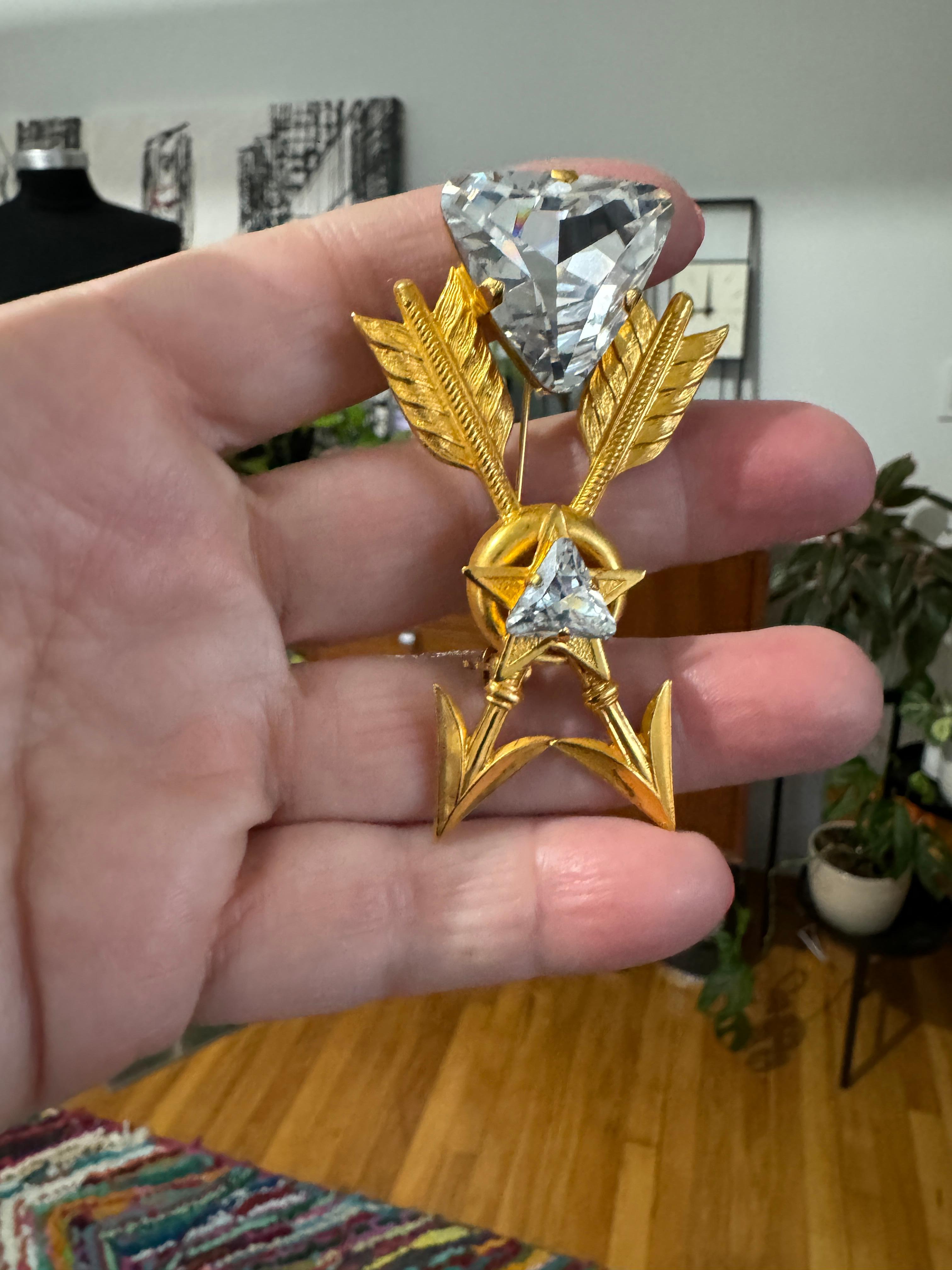 Philippe ferrandis Swarovski Crystal Brooch / Pin  1990s For Sale 1