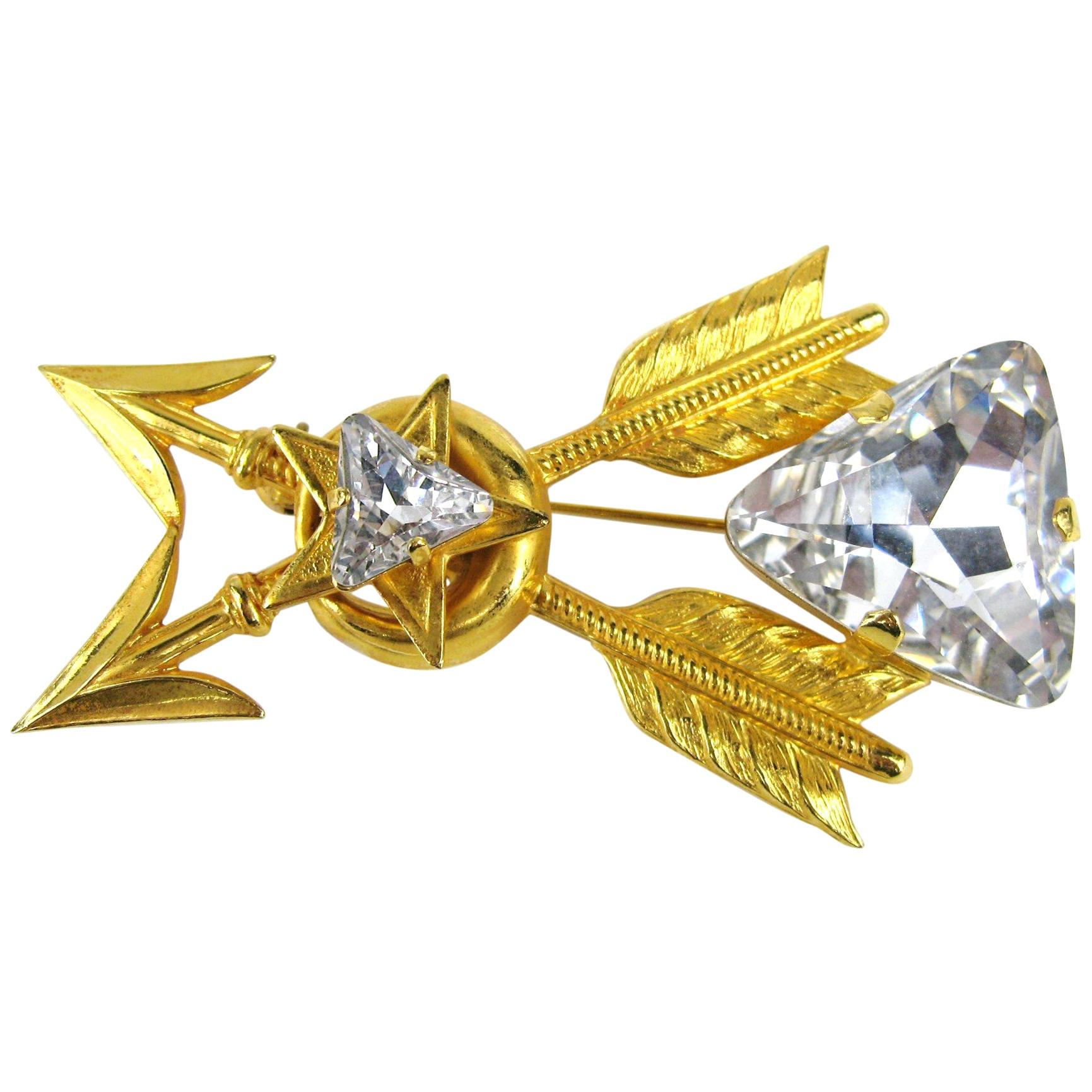 Philippe ferrandis Swarovski Crystal Brooch / Pin  1990s For Sale