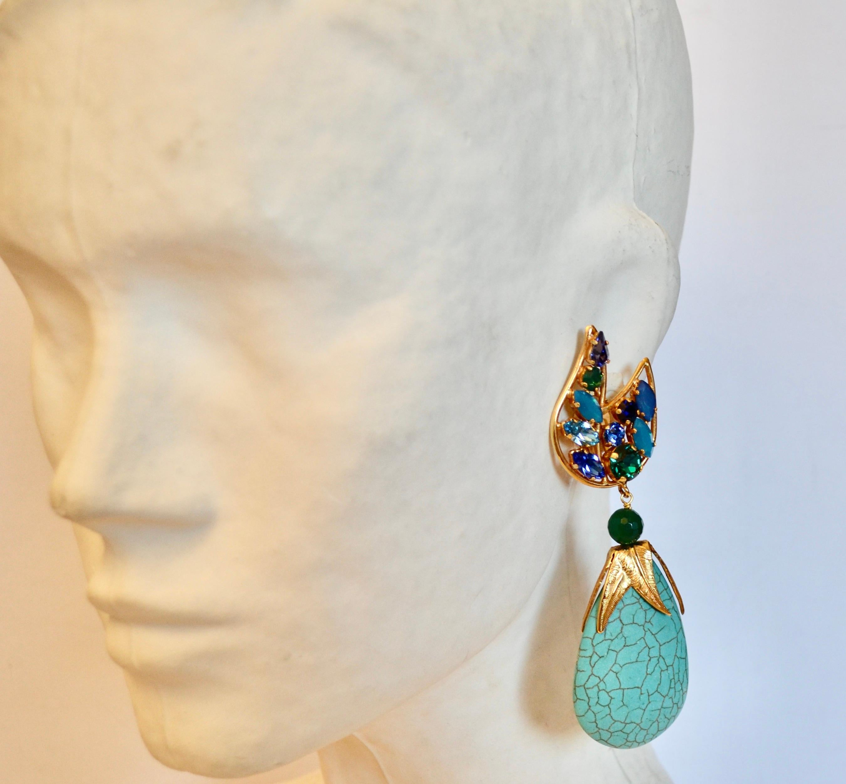 Philippe Ferrandis Turquoise Drop Earrings 1