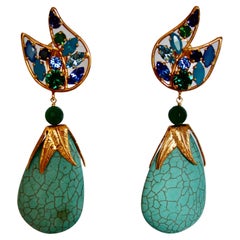 Philippe Ferrandis Turquoise Drop Earrings