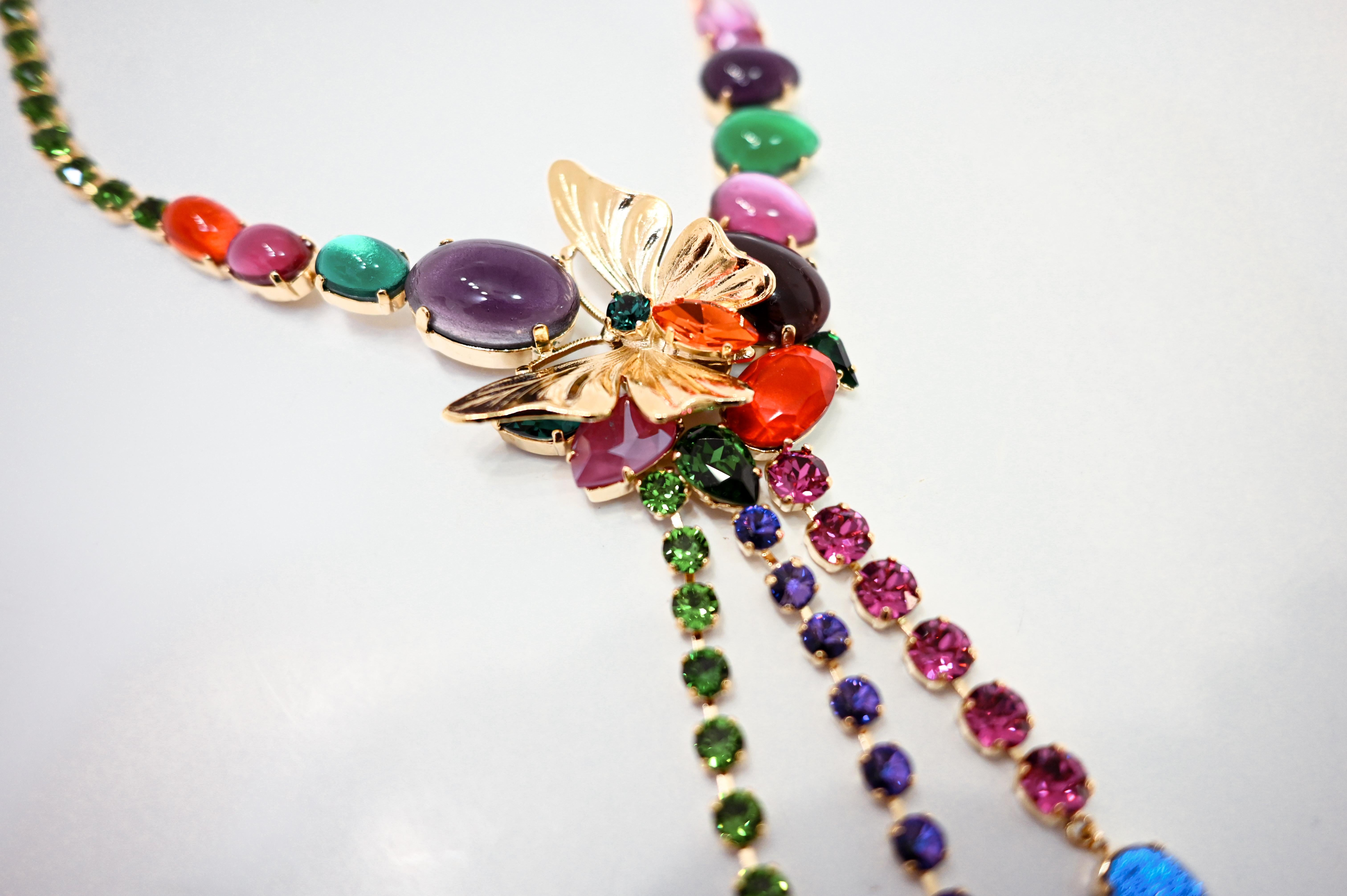 Artist Philippe Ferrandis Unique Butterfly Necklace For Sale