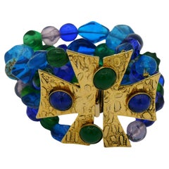 PHILIPPE FERRANDIS Vintage Maltese Cross Cuff Bracelet