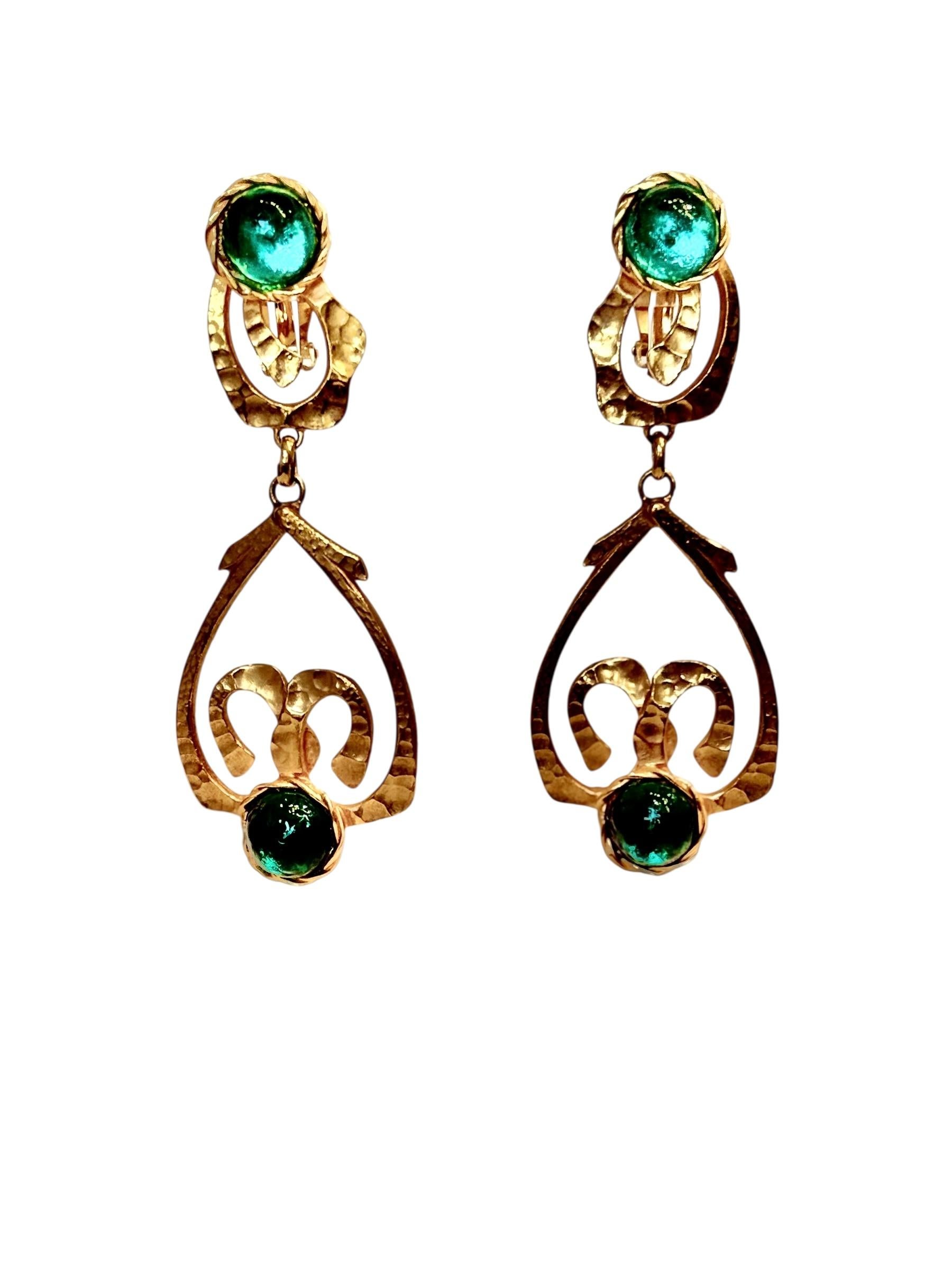 Philippe Ferrandis Vintage Red Clip Earrings For Sale 1