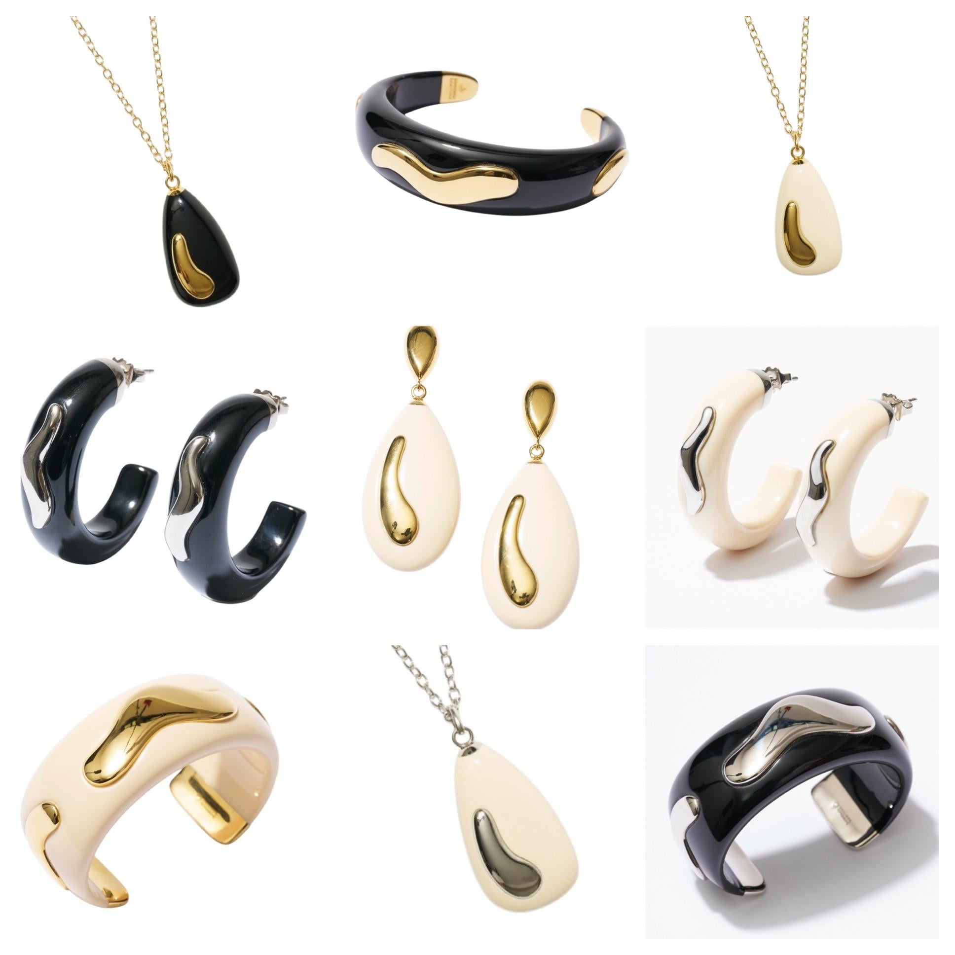 Philippe Ferrandis Bracelet jonc Waves en blanc et or en vente 2