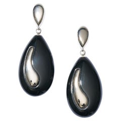 Philippe Ferrandis Waves Earrings in White and Gold
