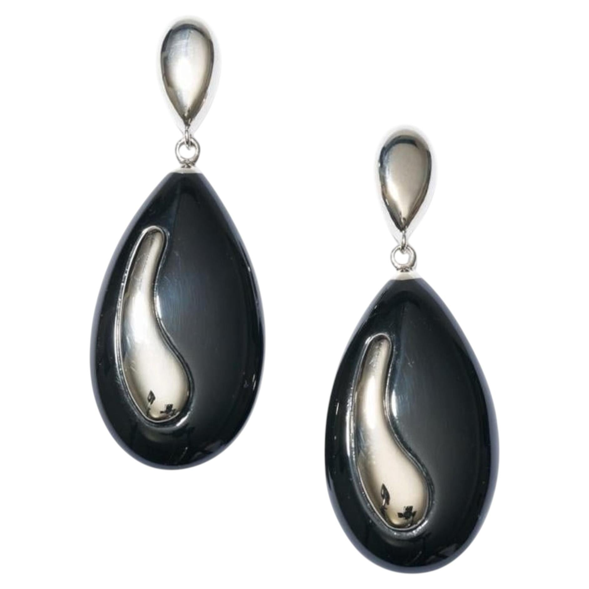 Philippe Ferrandis Waves Earrings in White and Gold