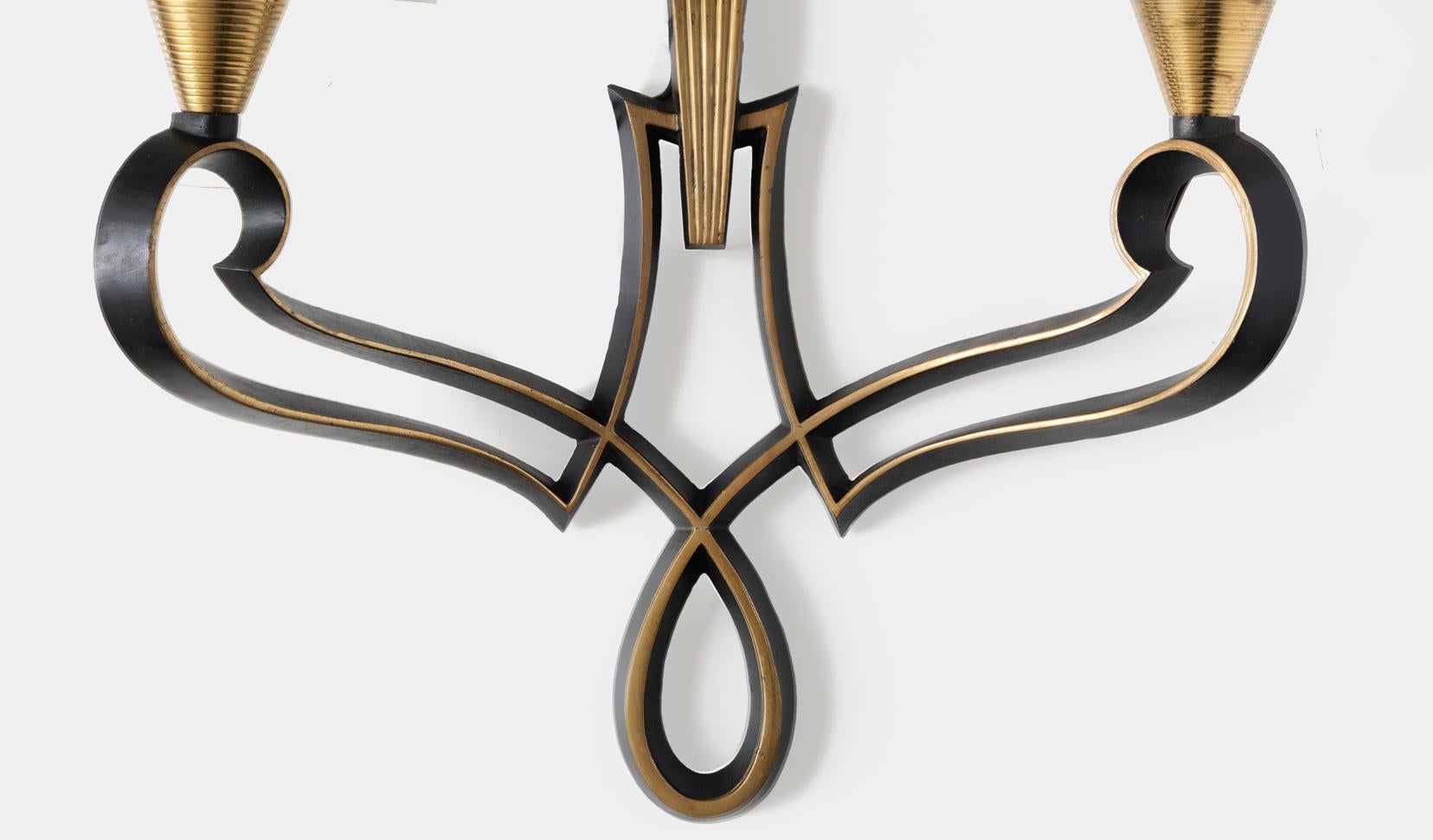 Philippe Genet & Lucien Michon, 2er-Set Wandleuchten aus Glas und Metall im Angebot 4
