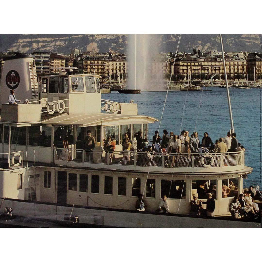 1982 Original-Reiseplakat von Philippe Giegel für Geneva in der Schweiz im Angebot 2