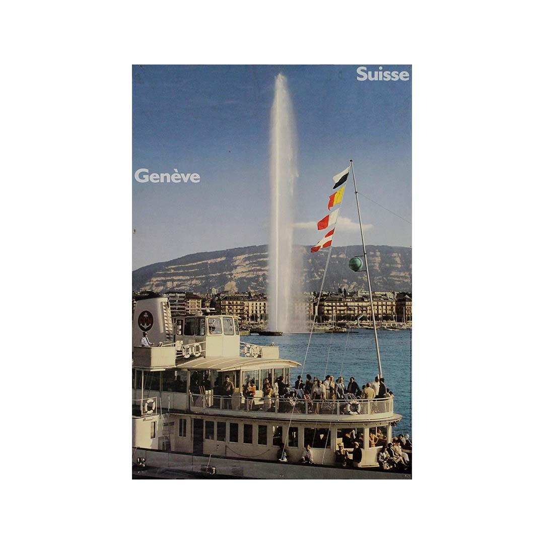 1982 Original-Reiseplakat von Philippe Giegel für Geneva in der Schweiz im Angebot 3