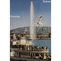 1982 original travel poster by Philippe Giegel for Geneva in Switzerland
