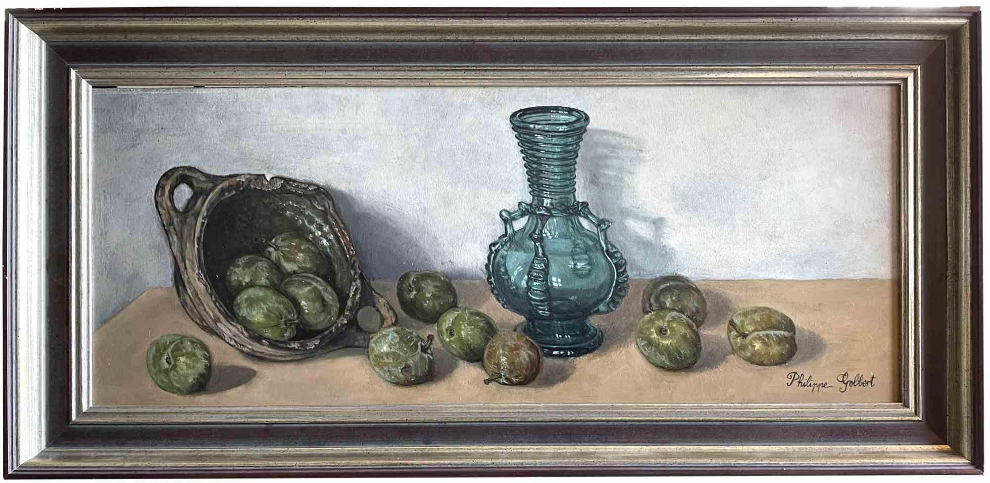 Still Life is an original artwork realized by Philippe Golbert.

Oil on Panel, mid-20th Century.

Handsigned in the lower right margin.

25 x 60 cm. Framed 40x75 cm.

Good conditons!