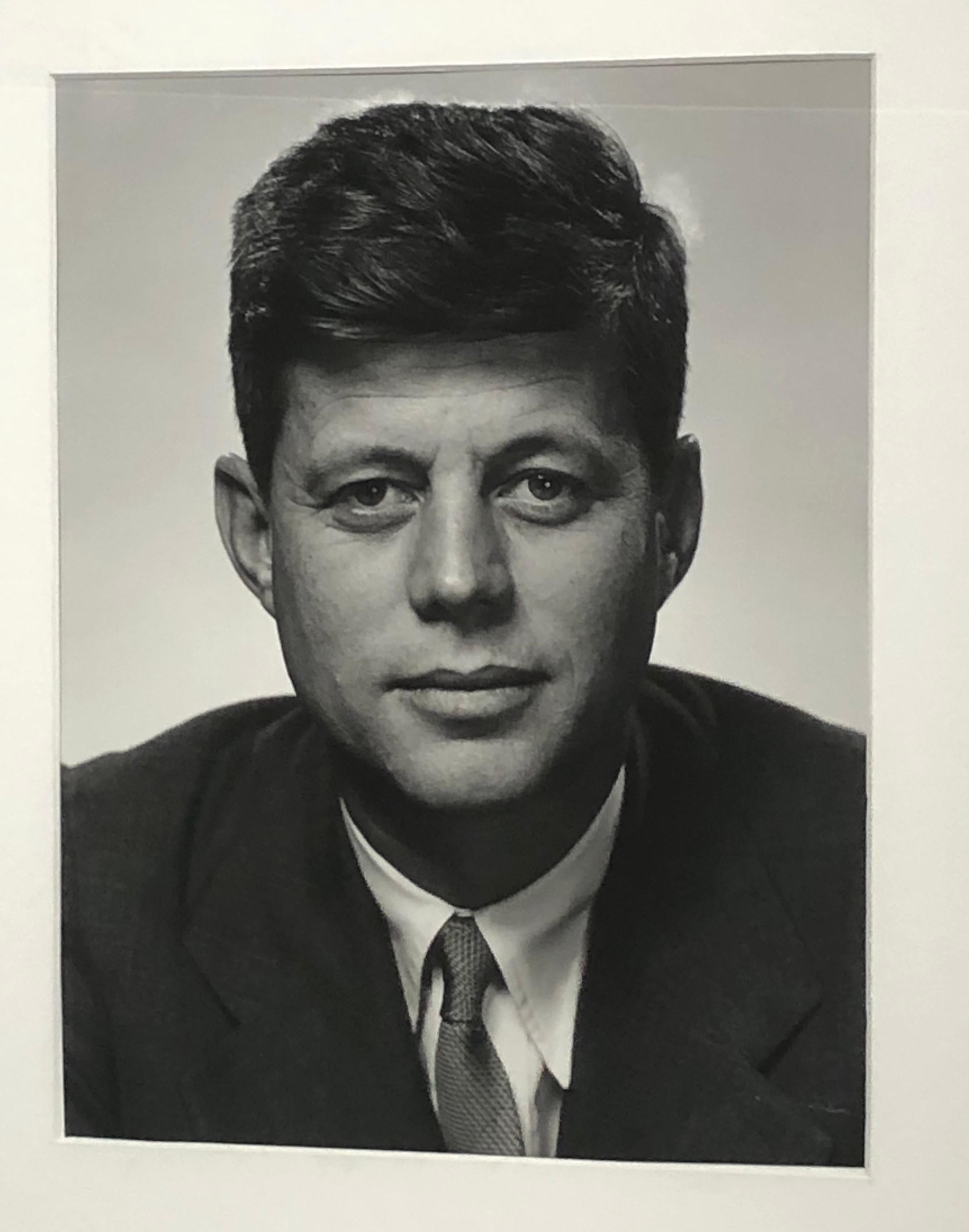 Philippe Halsman silver Gelatin John f Kennedy
Photograph circa 1952 printed 1978. Stamped and raised signature. Lower right. Behind UV glass and with metal frame .photograph size is 11 x 14 framed measurements below .Stamped to back 6/500.