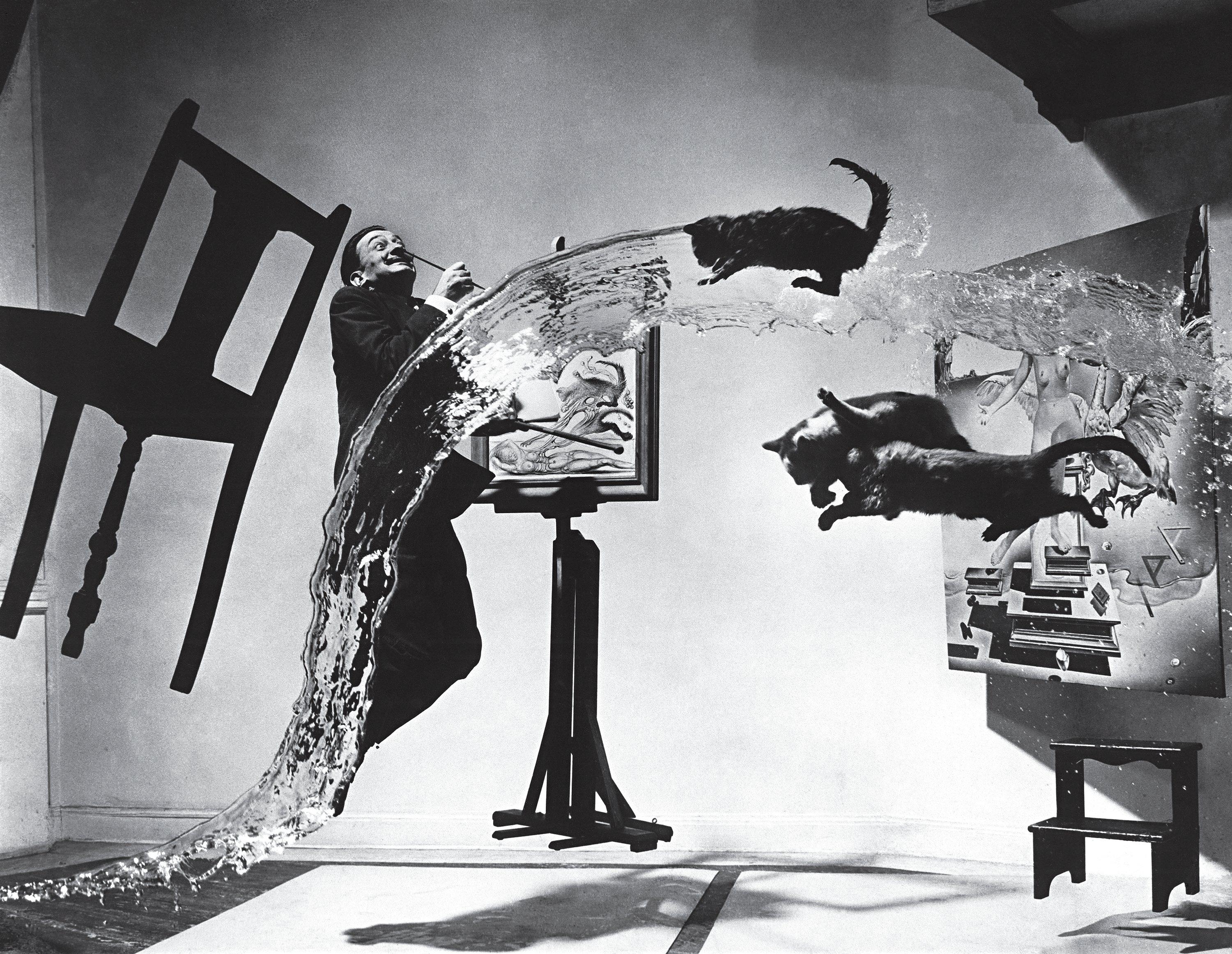 Philippe Halsman Black and White Photograph - Dali Atomicus