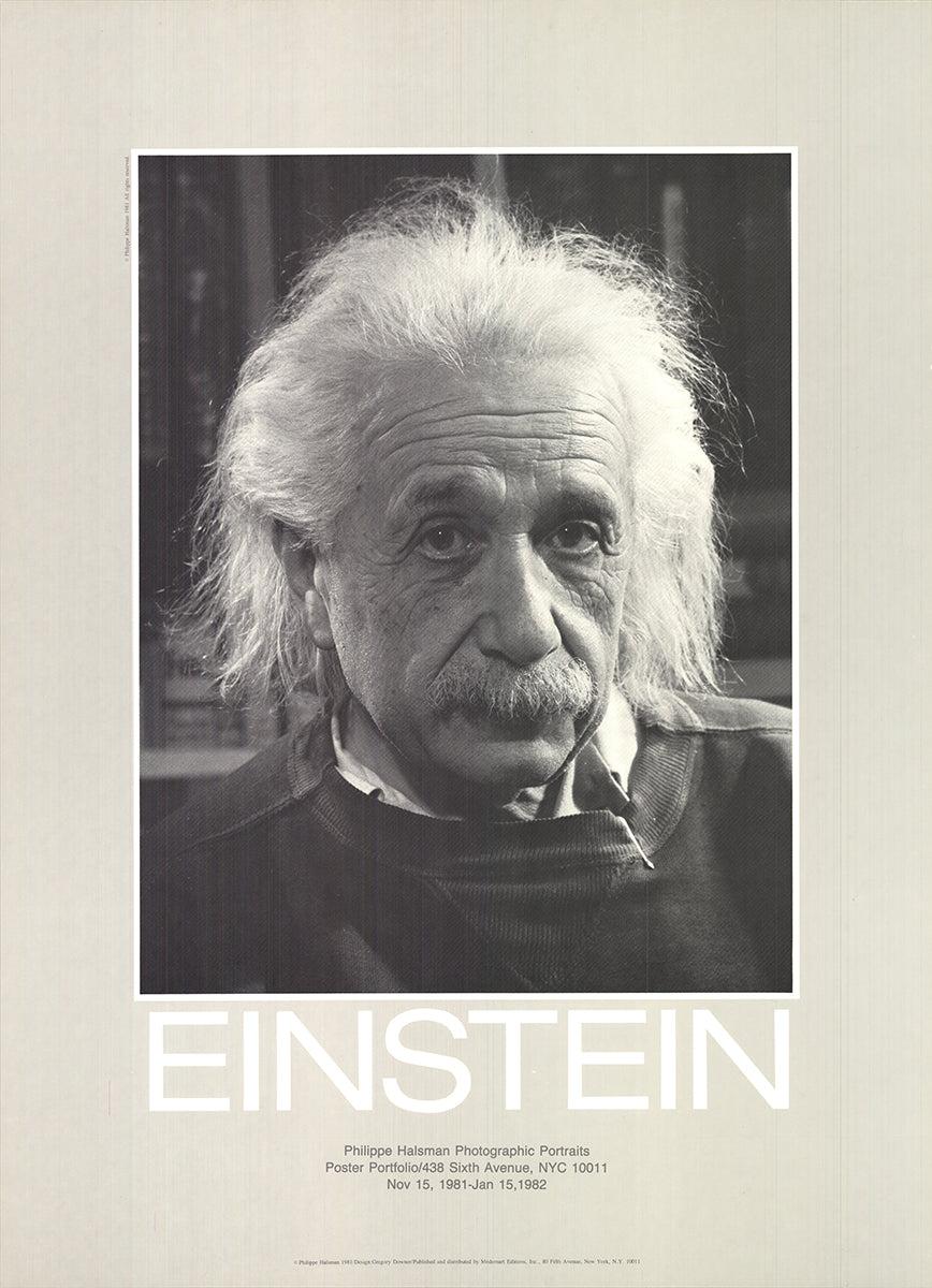 Paper Size: 25.5 x 18.5 inches ( 64.77 x 46.99 cm )
 Image Size: 16.5 x 13 inches ( 41.91 x 33.02 cm )
 Framed: No
 Condition: A-: Near Mint, very light signs of handling
 
 Additional Details: This poster of Albert Einstein by Philippe Halsman,