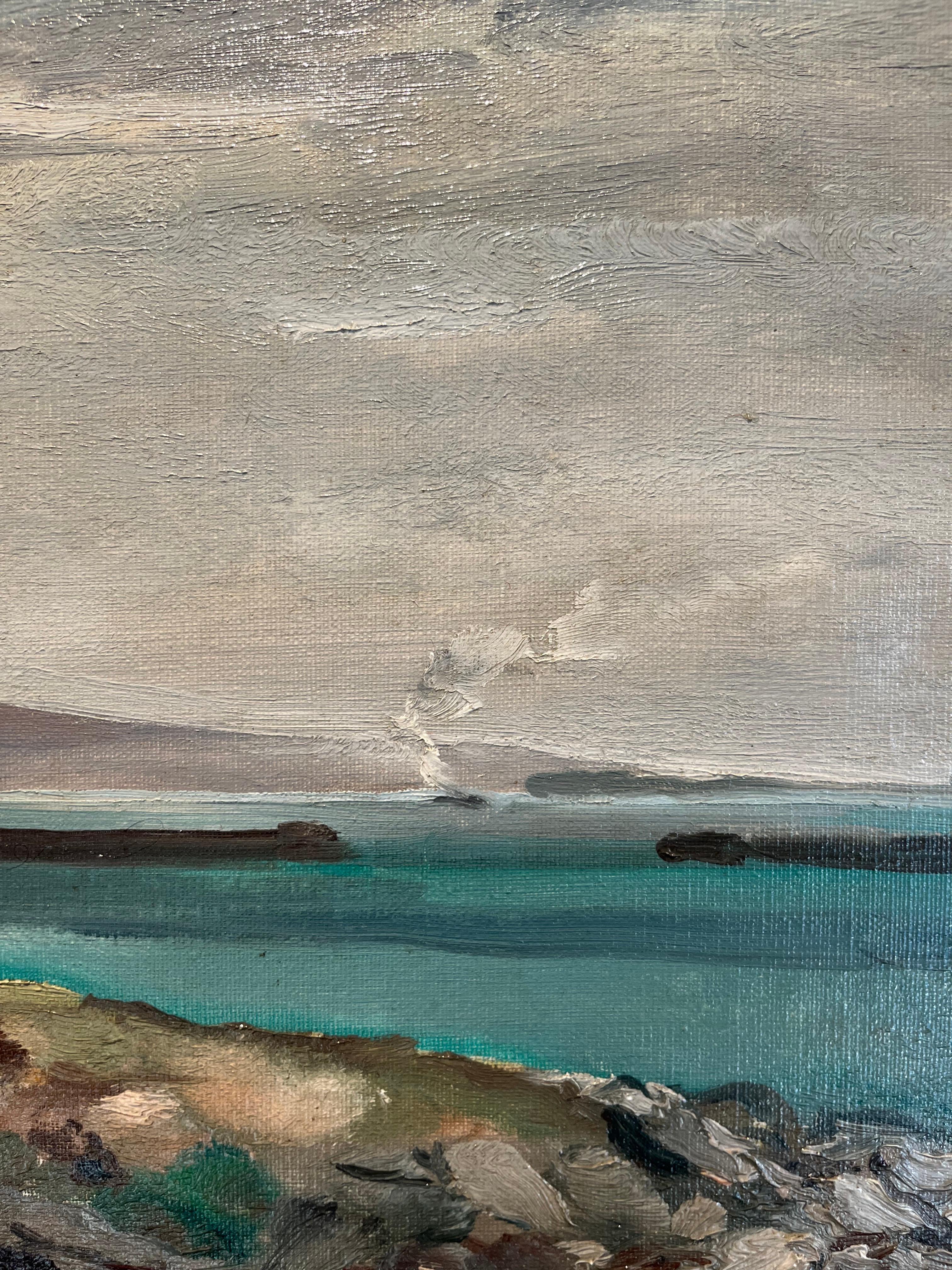 „La diga di Chebourg“ Olio cm. 73 x 54   1938 im Angebot 3