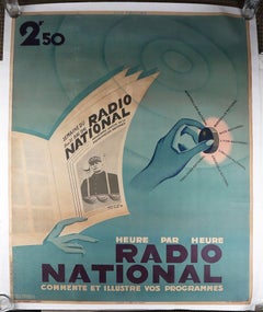 Vintage Radio National - French Advertising Poster