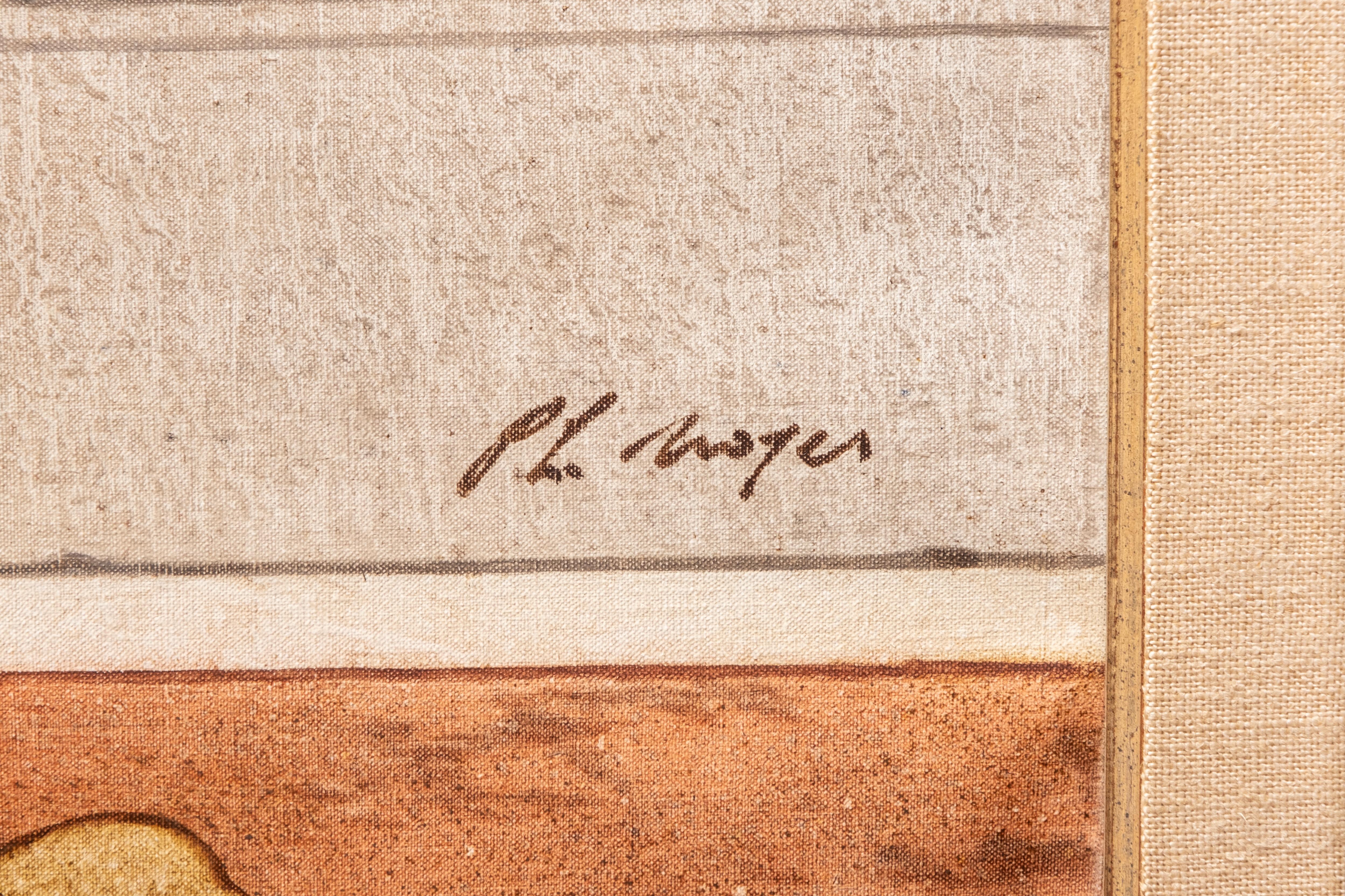 Philippe Henri Noyer Pintura al óleo y tinta en técnica mixta sobre lienzo, 
