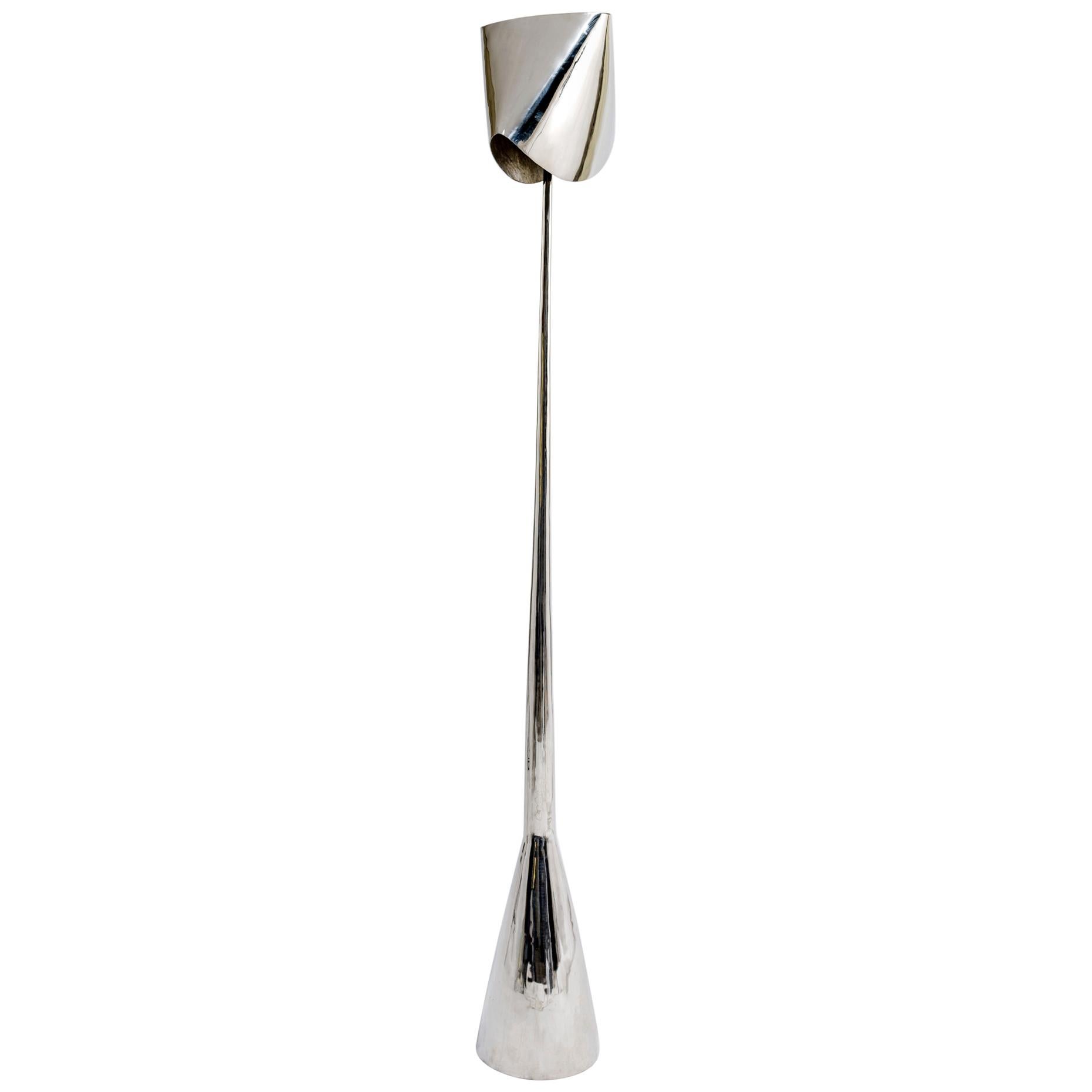Philippe Hiquily Stainless Steel Floor Lamp - France, 2009 For Sale