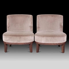 Philippe Hurel Mohair Lounge Chairs from Paris