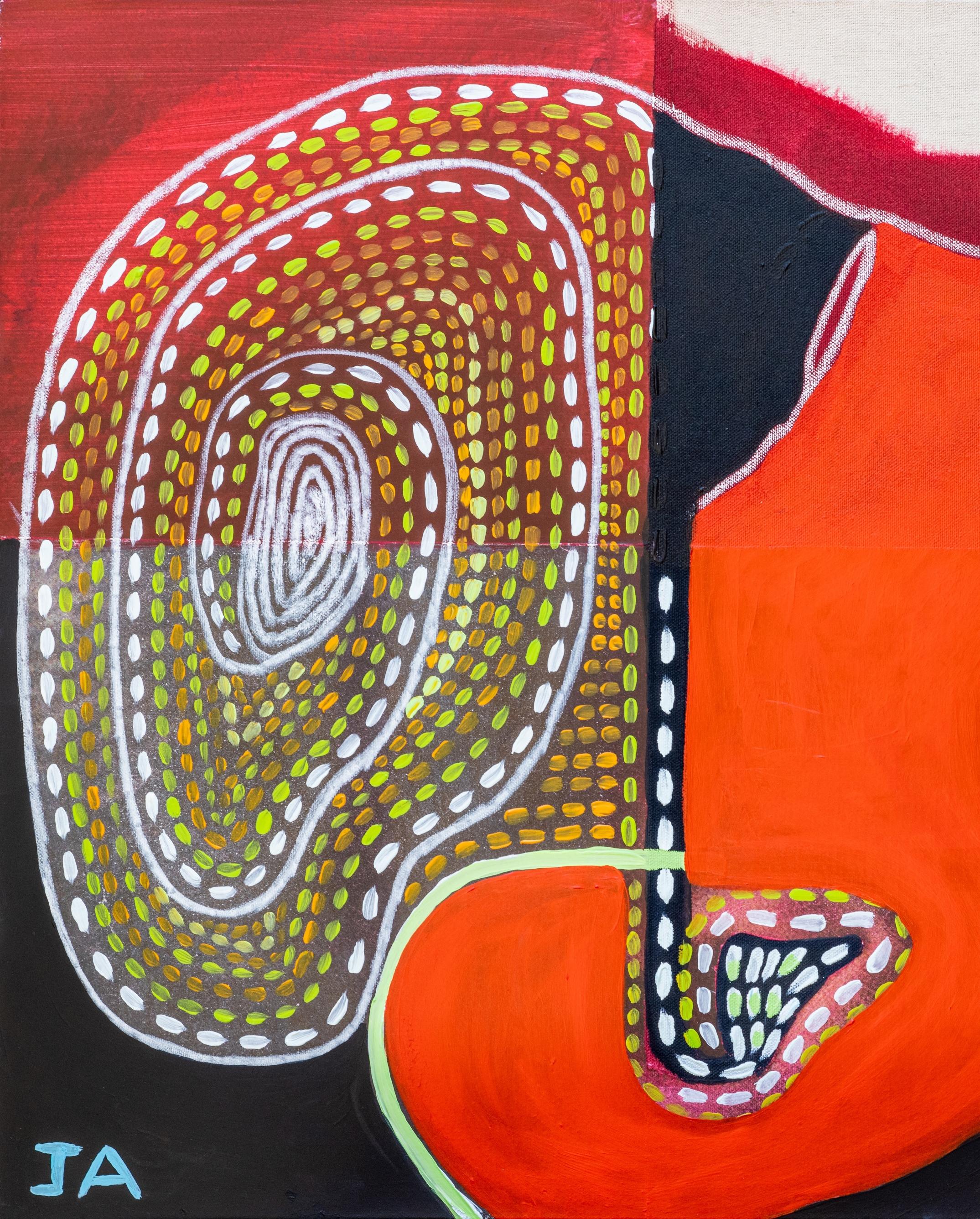 Retrato Philippe Jacq Arte del siglo XXI Pintura figurativa contemporánea Punto rojo en venta 1