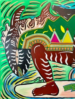 Il surfista dell'ultima onda Philippe Jacq Arte del XXI secolo Pittura contemporanea