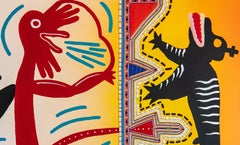 Jacocemoua Philippe Jacq 21st Century Contemporary art painting yellow comics