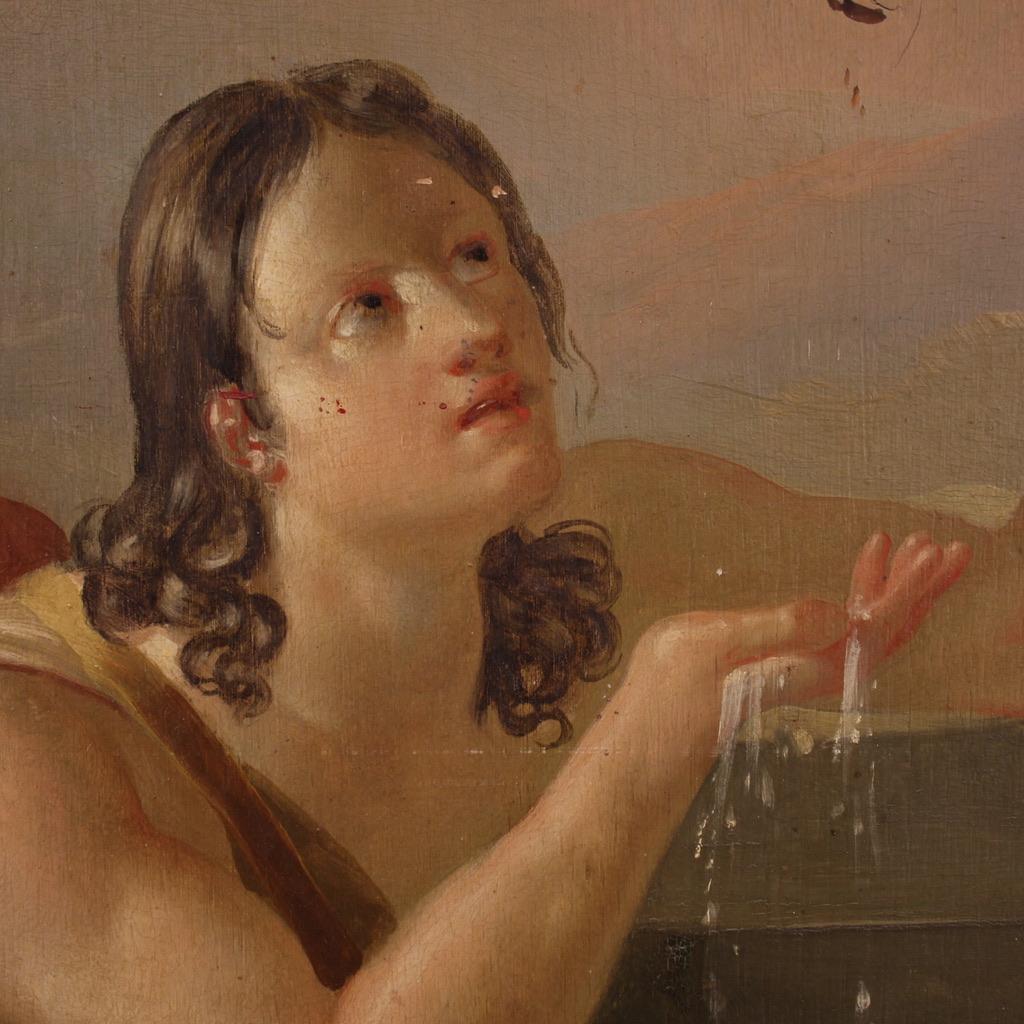 19th Century Oil on Panel French Neoclassical Painting Amintas, 1830 in vendita 12